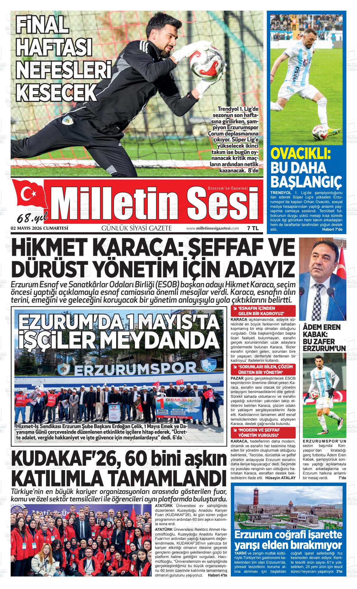 Erzurum Milletinsesi 02.05.2026