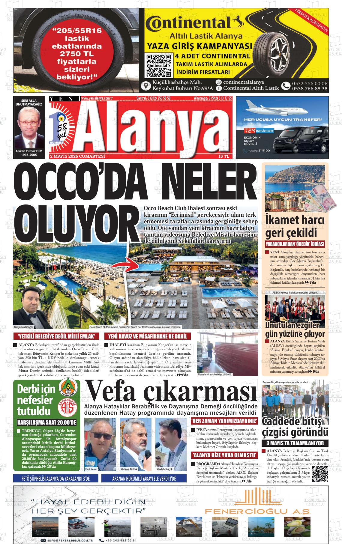 Antalya Yenialanya 02.05.2026