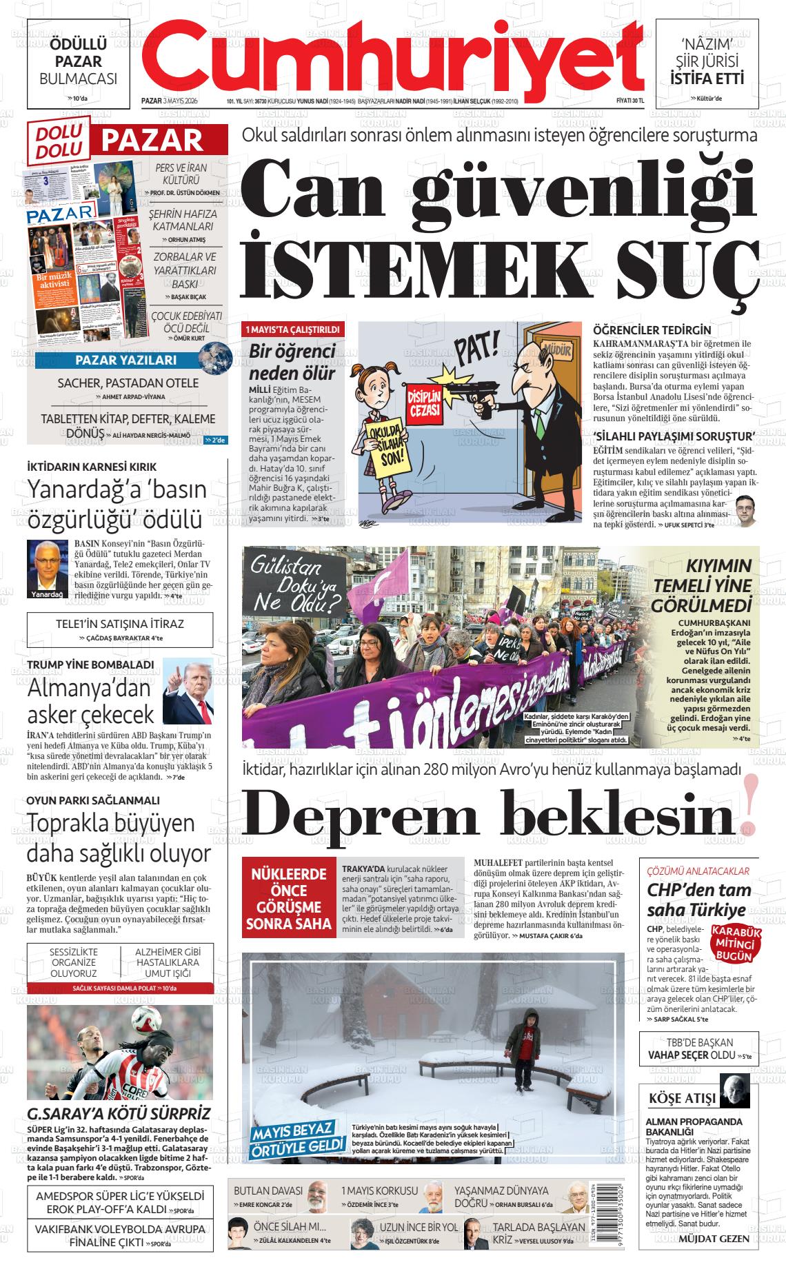 Cumhuriyet Gazetesi 03.05.2026