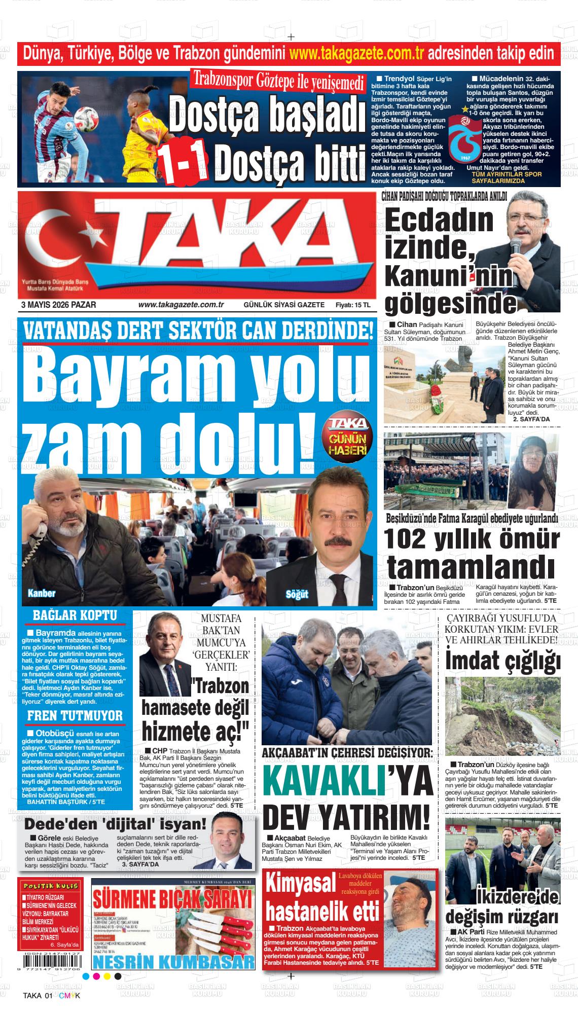 Trabzon Taka 03.05.2026