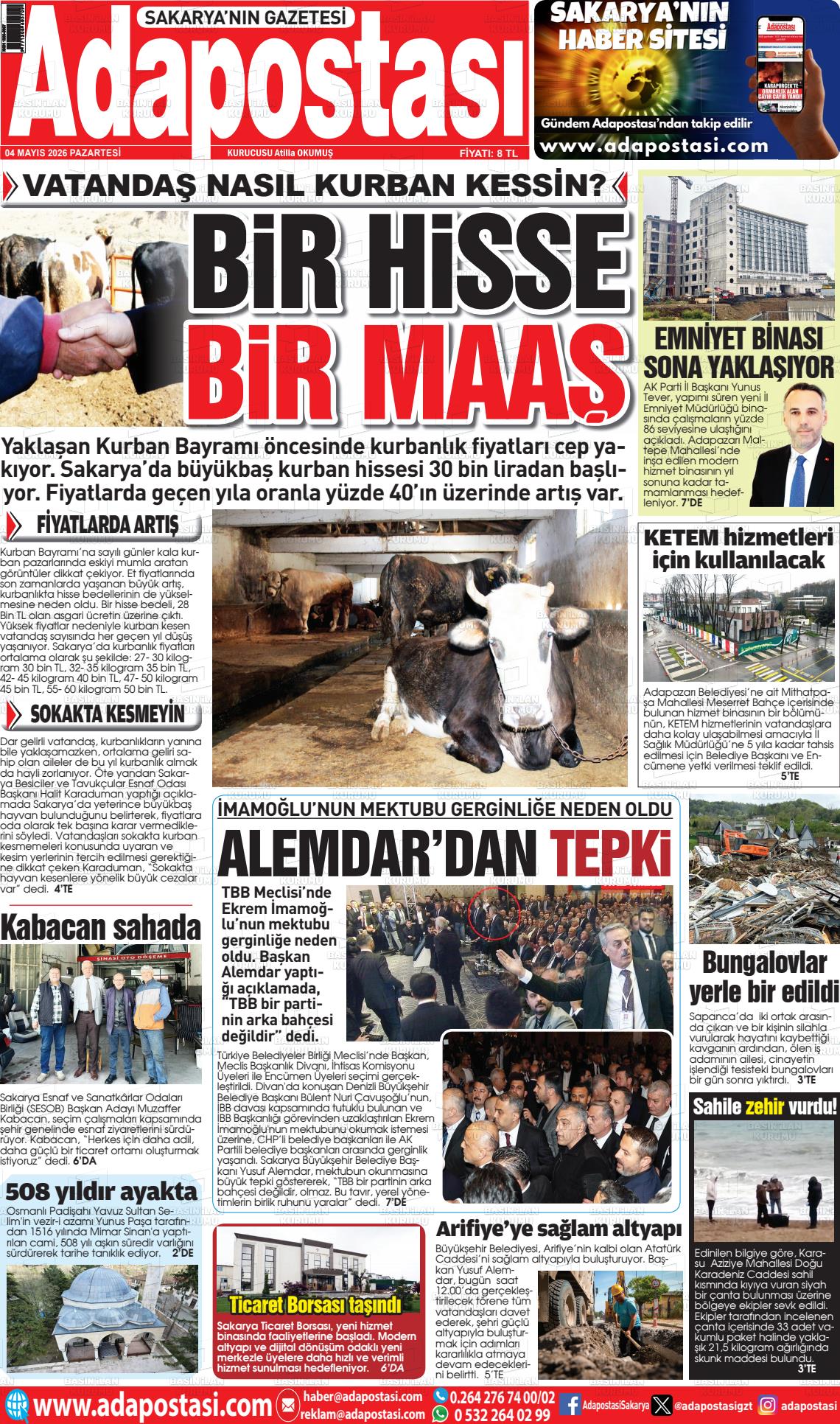 Sakarya Adapostasi 04.05.2026