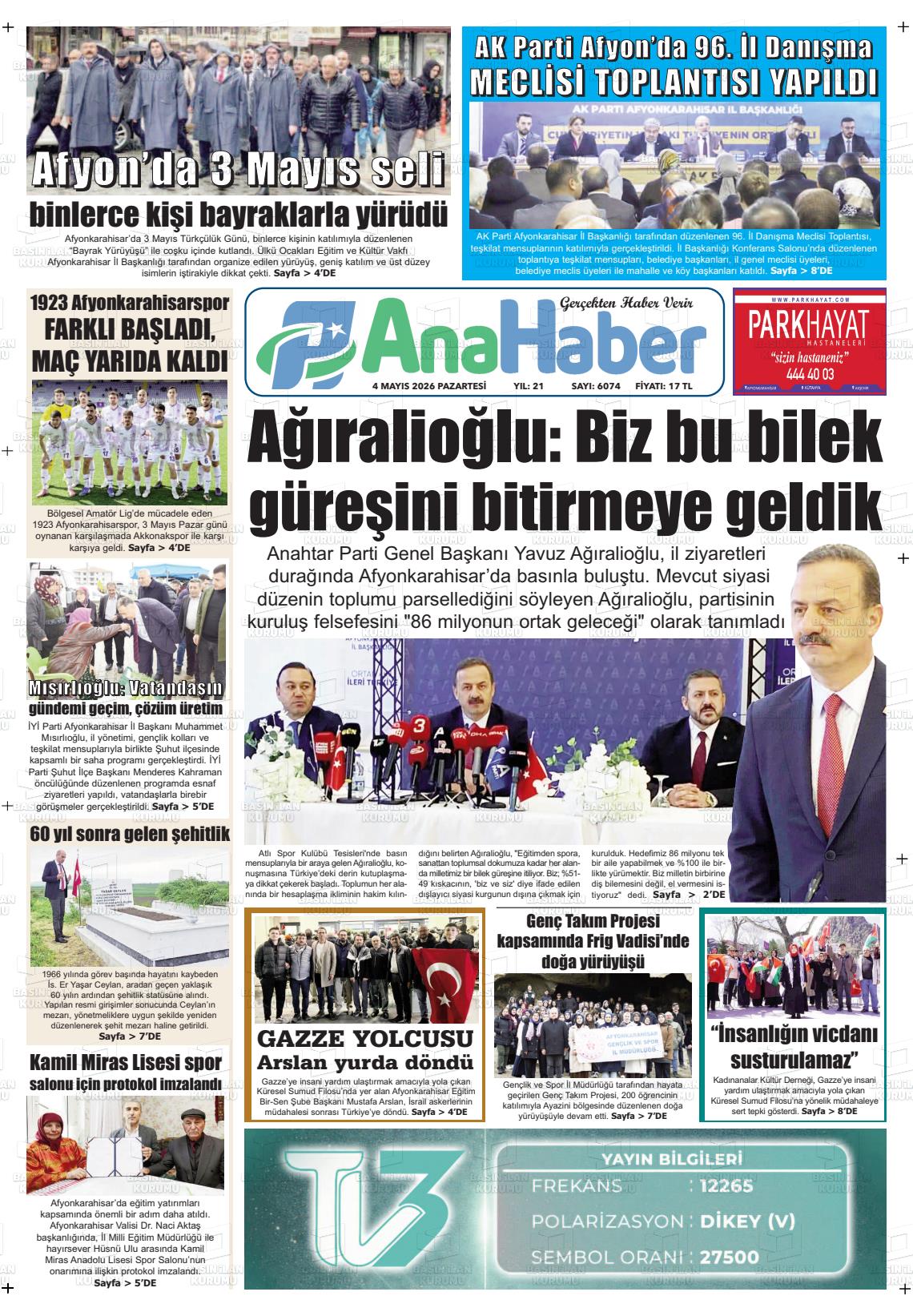 Afyonkarahisar Anahaber 04.05.2026