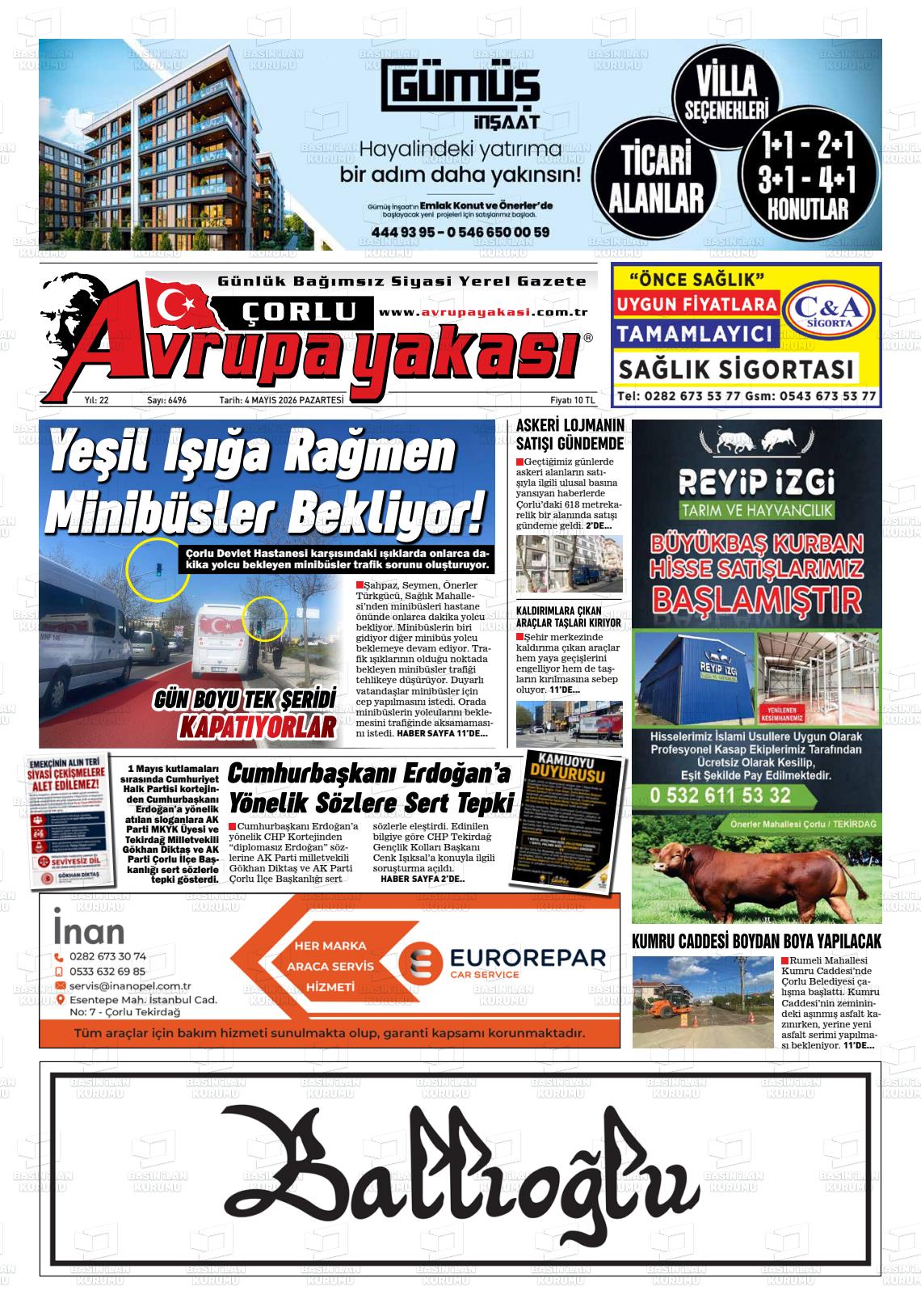 Tekirdag Avrupayakasi 04.05.2026