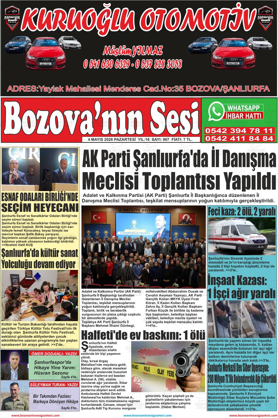 Sanliurfa Bozovaninsesi 04.05.2026