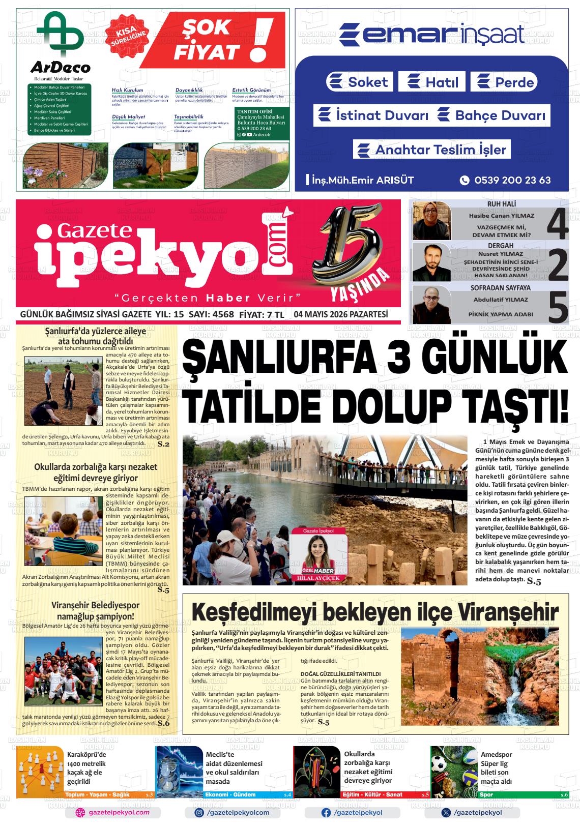 Sanliurfa Gazeteipekyol 04.05.2026