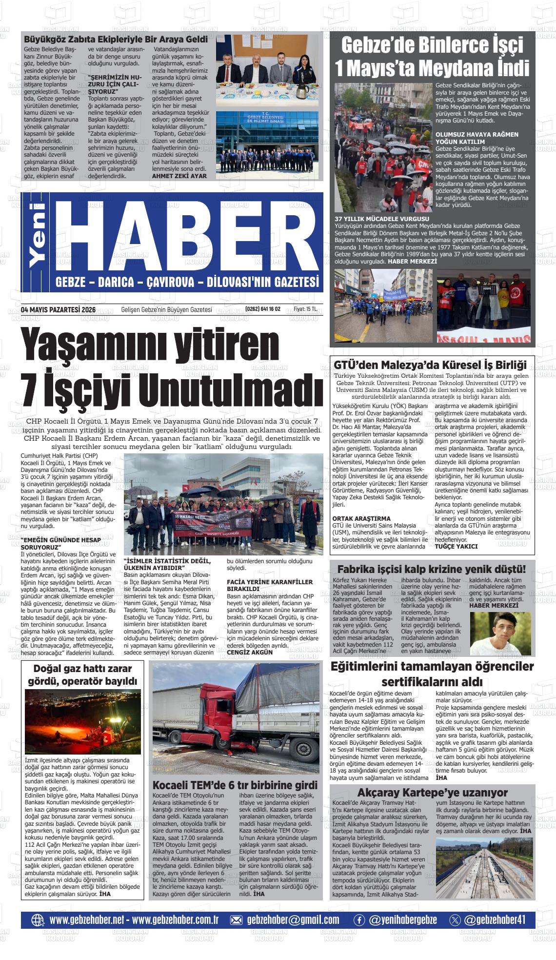 Kocaeli Gebzehaber 04.05.2026
