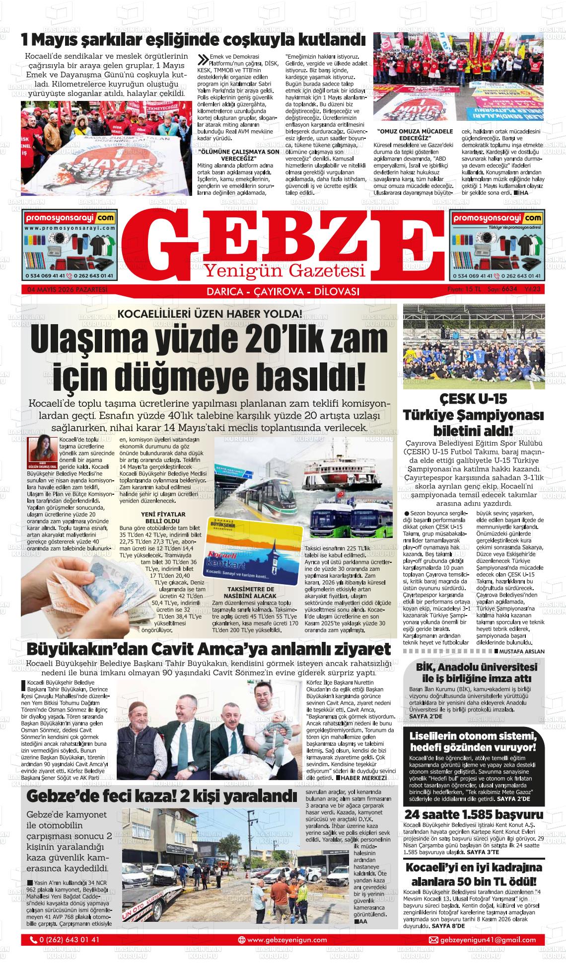 Kocaeli Gebzeyenigun 04.05.2026