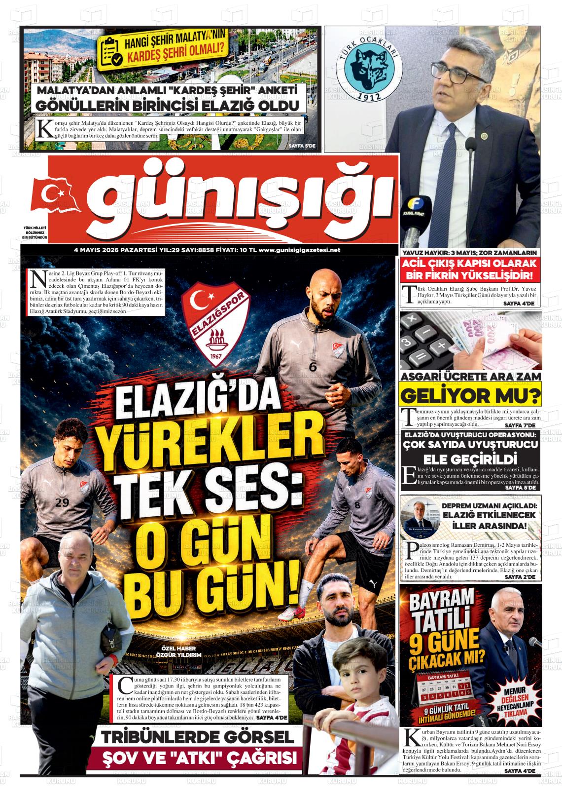 Elazig Gunisigi 04.05.2026