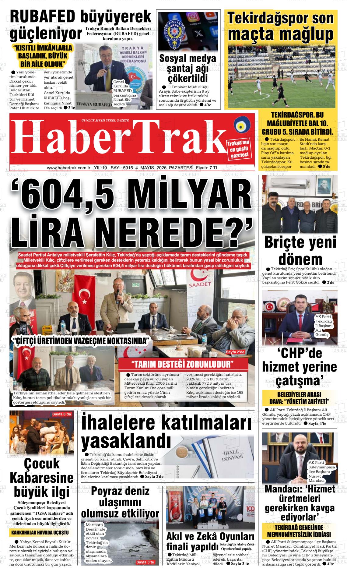Tekirdag Habertrak 04.05.2026