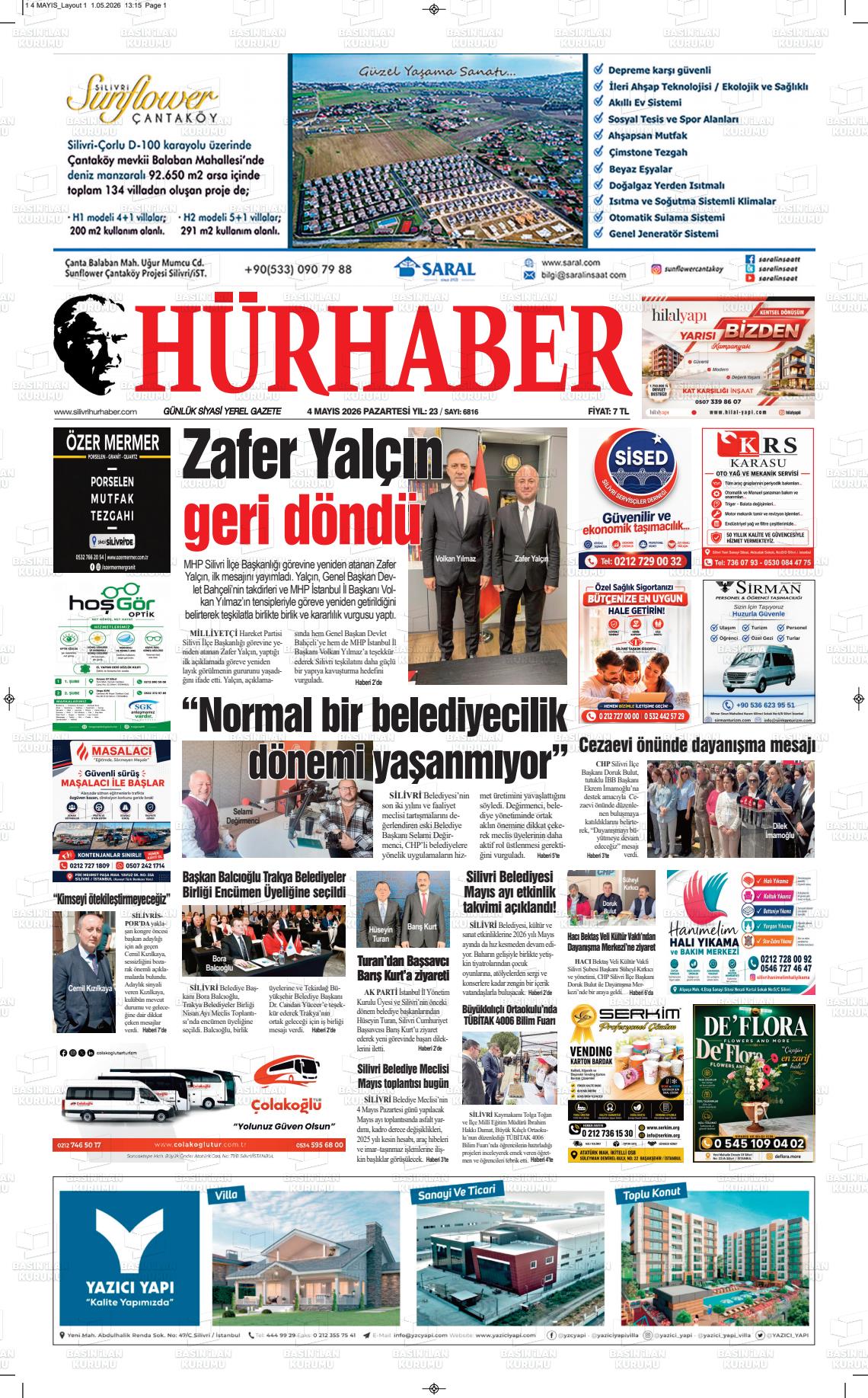 Hür Haber Gazetesi 04.05.2026
