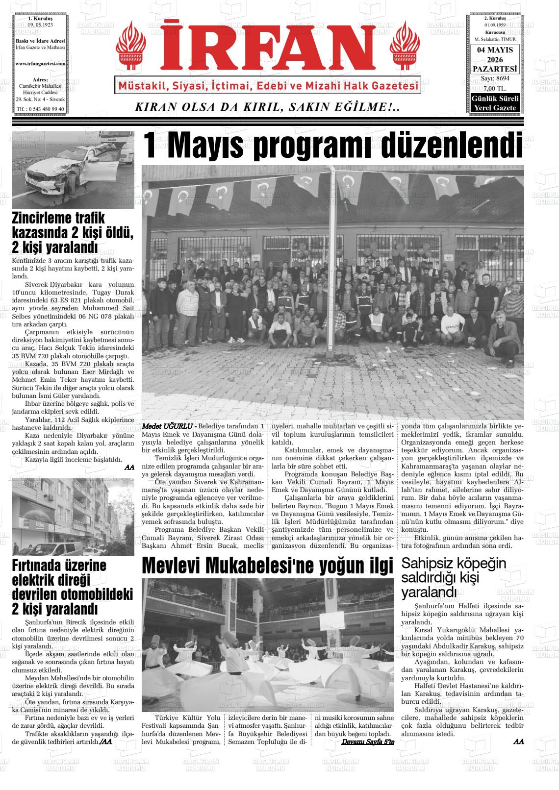 Sanliurfa Irfan 04.05.2026