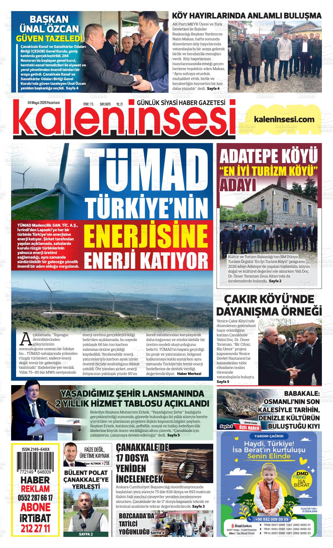 Canakkale Kaleninsesi 04.05.2026