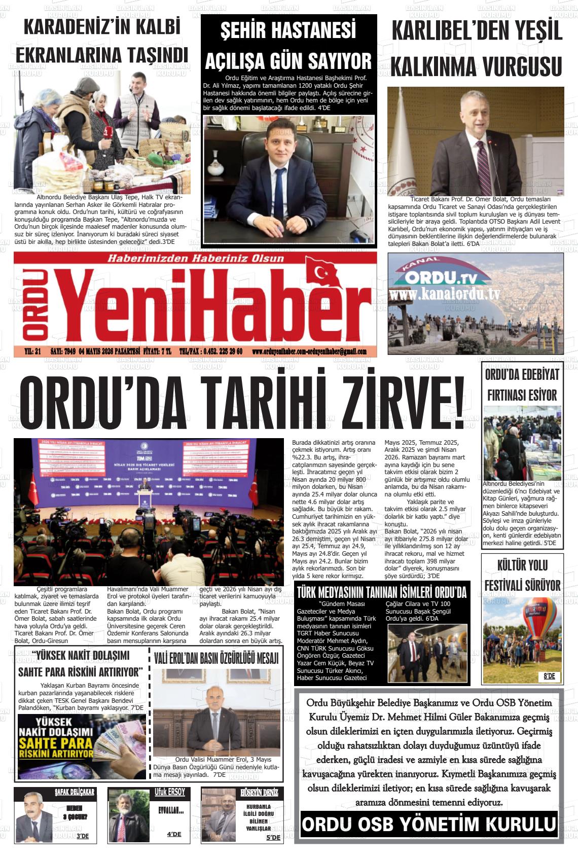 Ordu Yenihaber 04.05.2026