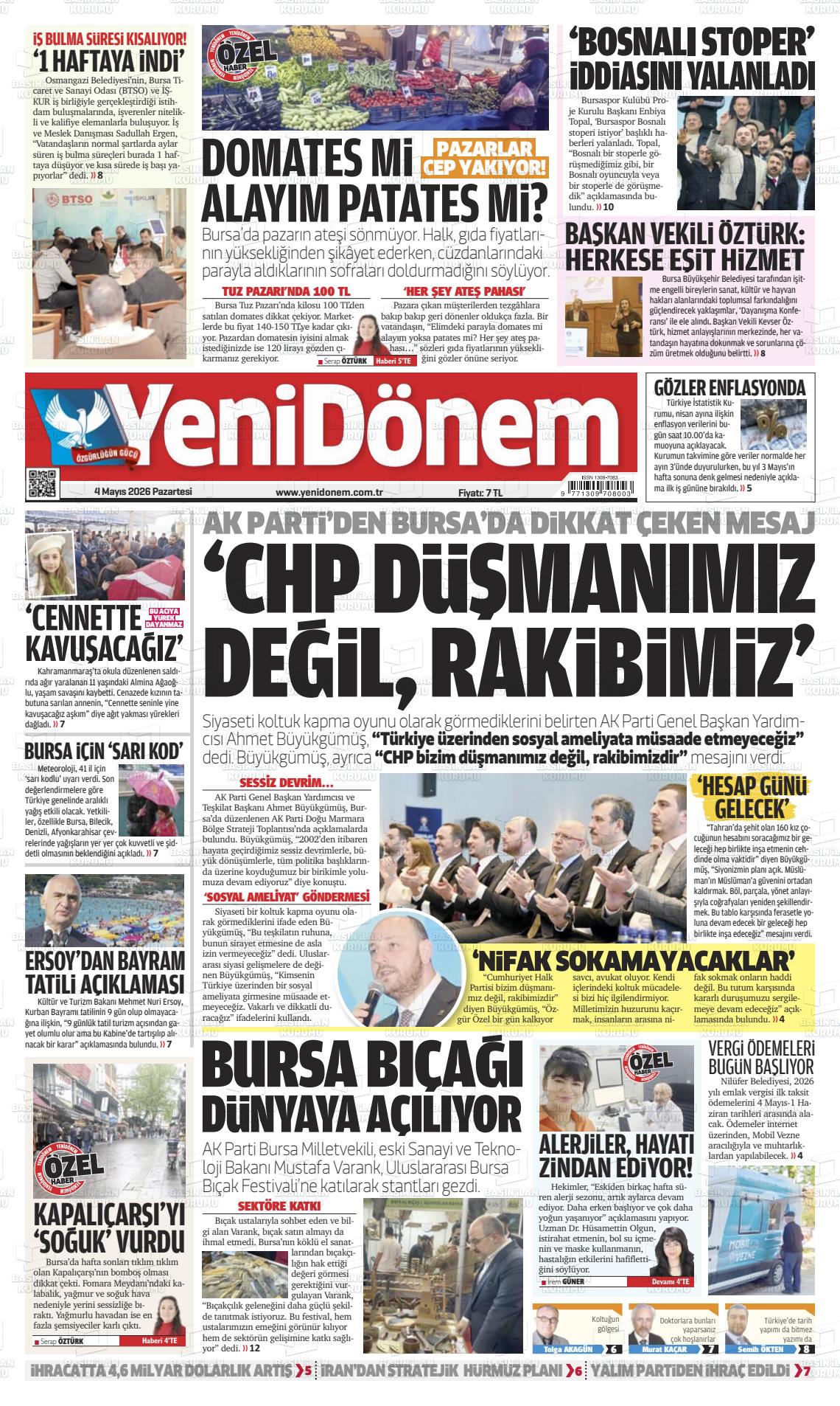 Bursa Yenidonem 04.05.2026