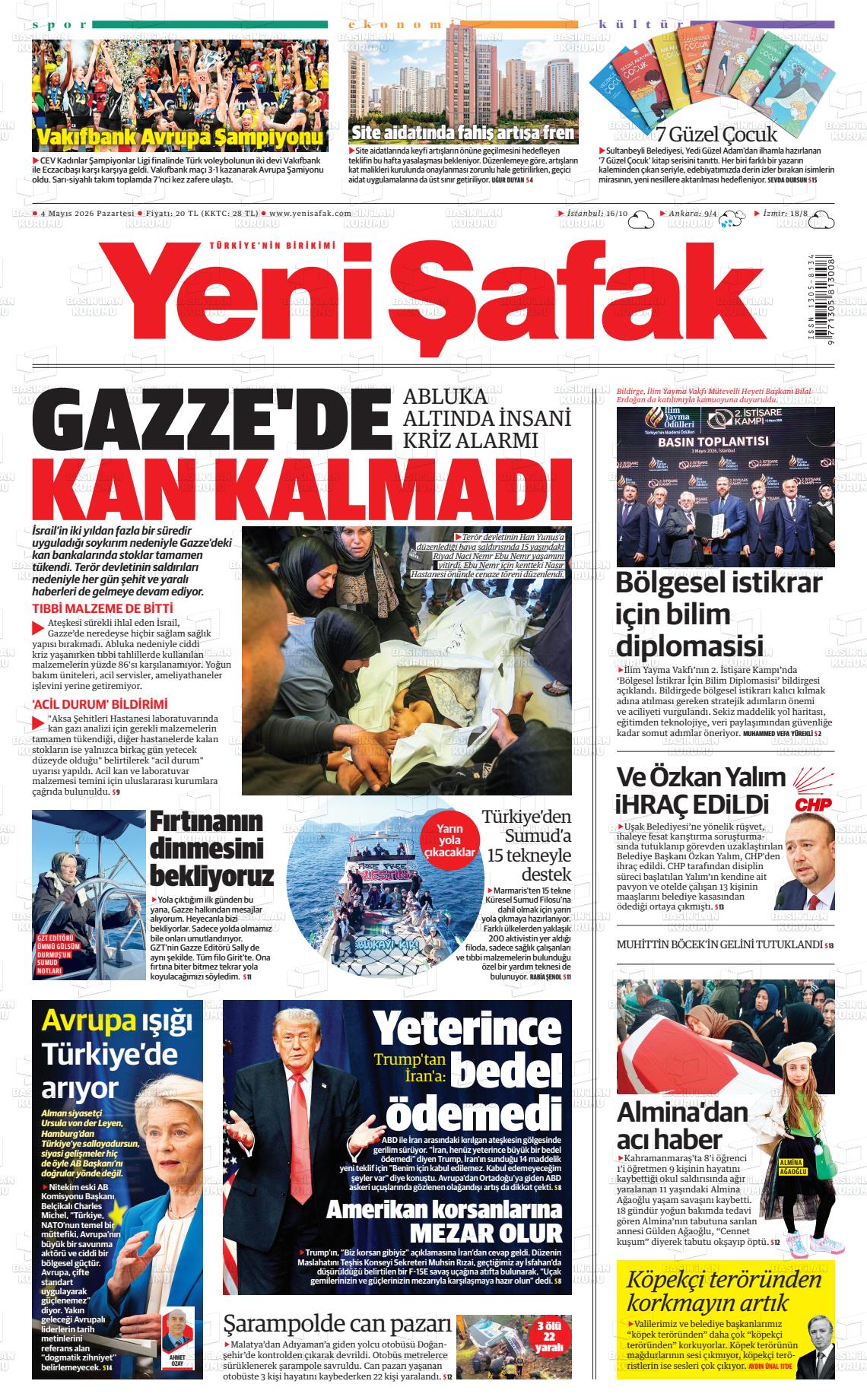 Yeni Şafak Gazetesi 04.05.2026