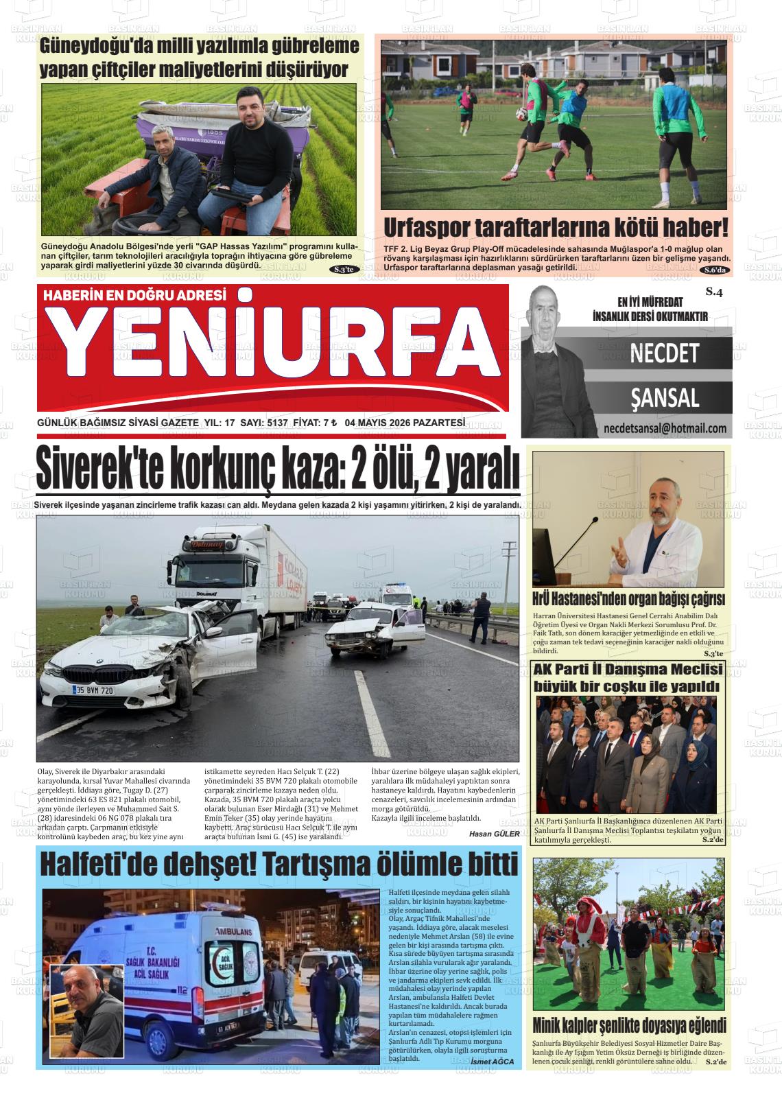 Sanliurfa Yeniurfa 04.05.2026