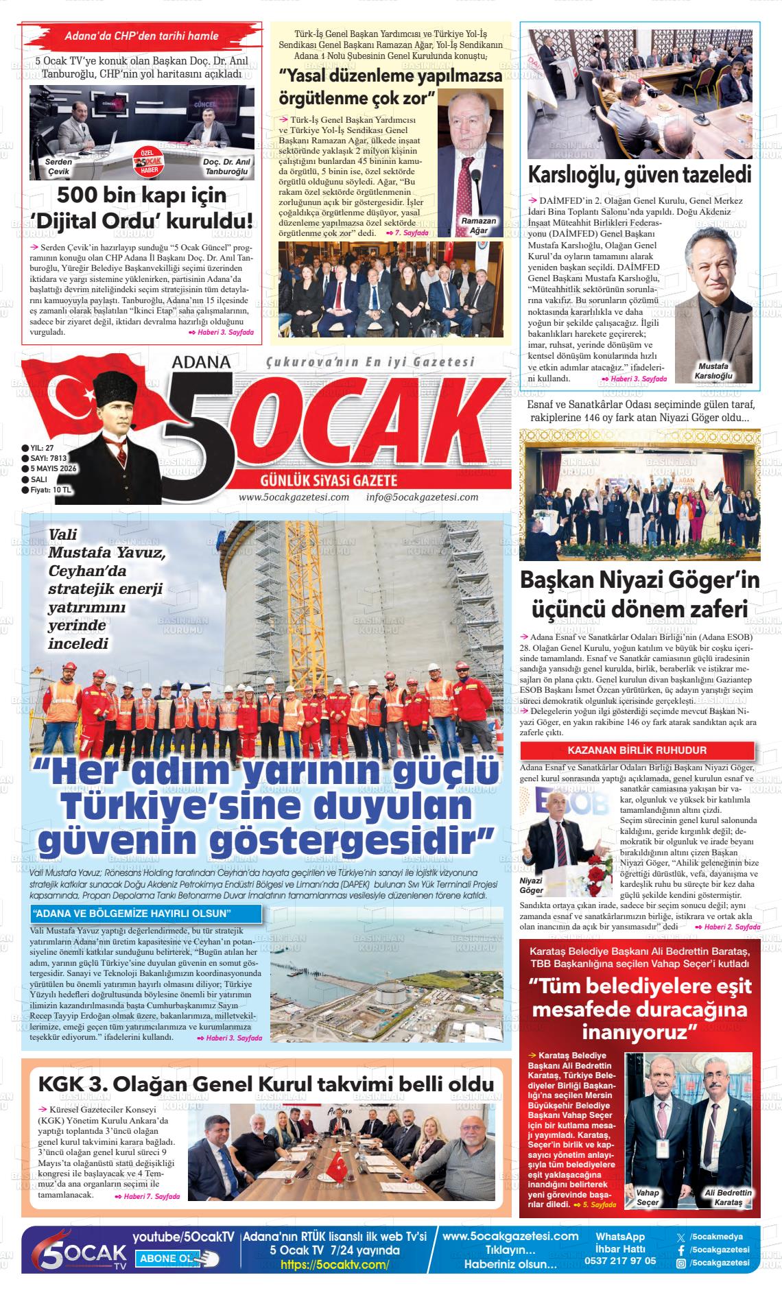 Adana 5 Ocak 05.05.2026