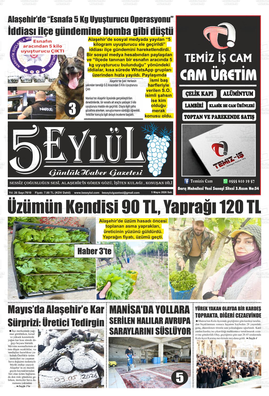 Manisa Alasehir 5 Eylul 05.05.2026