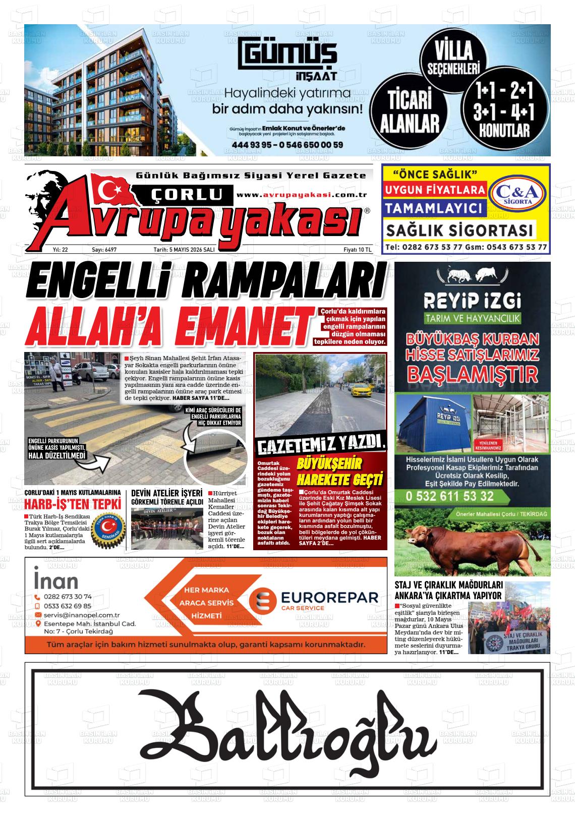 Tekirdag Avrupayakasi 05.05.2026