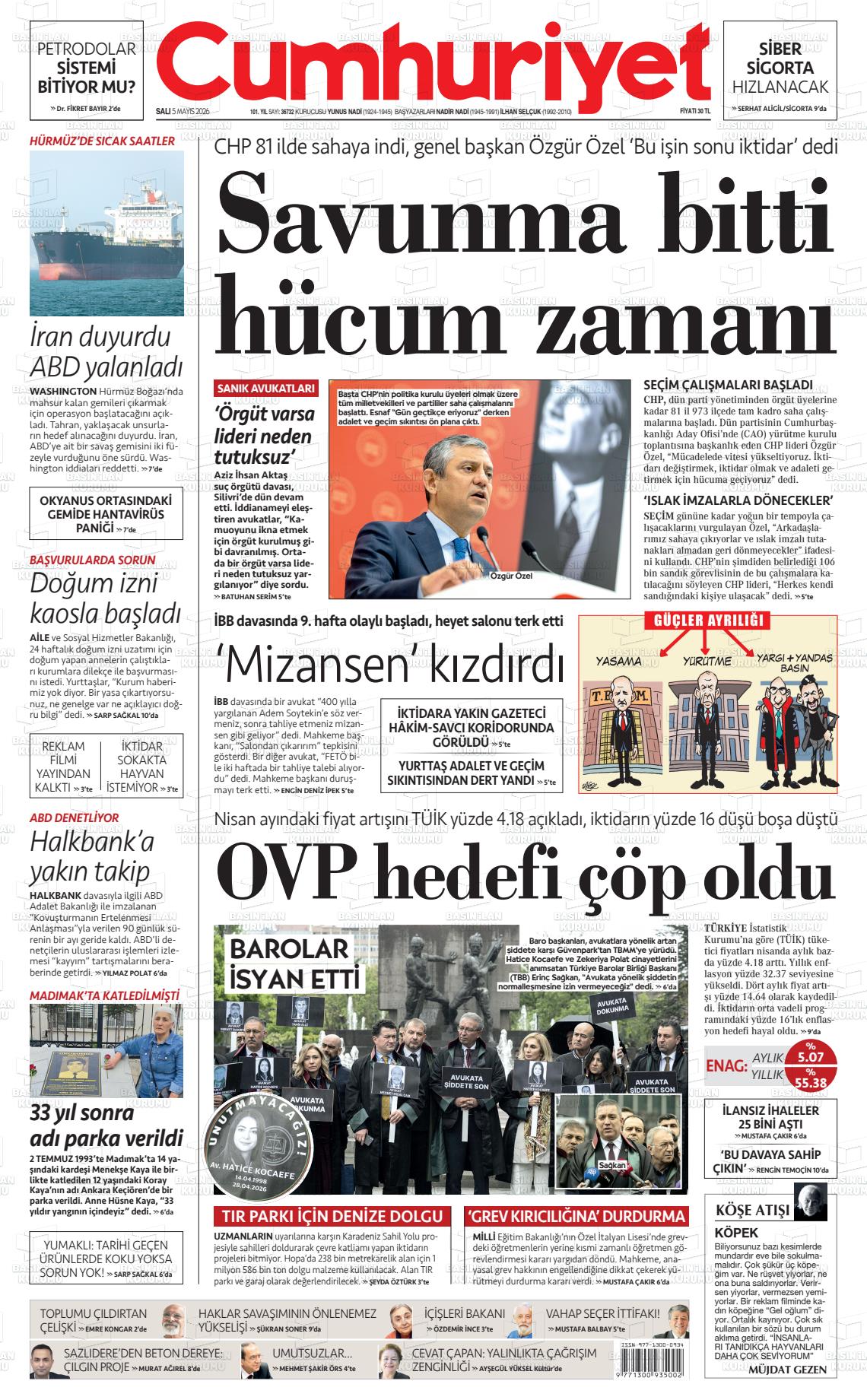 Cumhuriyet Gazetesi 05.05.2026