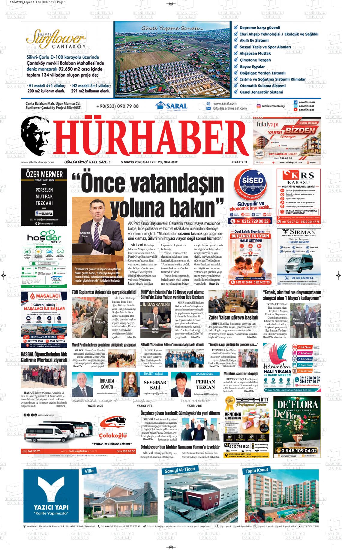 Hür Haber Gazetesi 05.05.2026