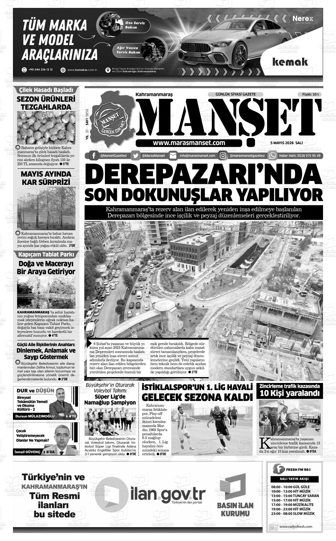 Kahramanmaras Manset 05.05.2026
