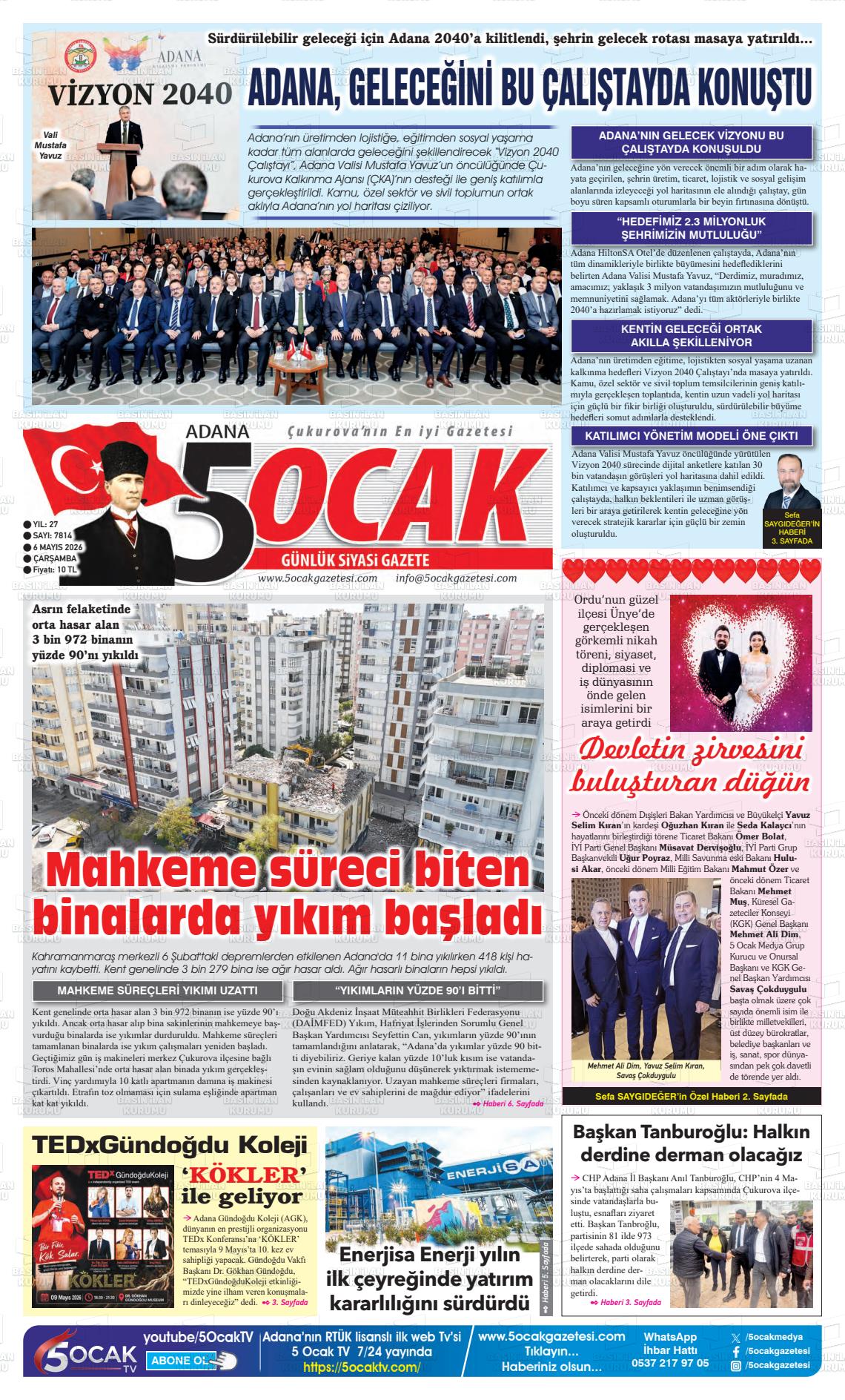Adana 5 Ocak 06.05.2026