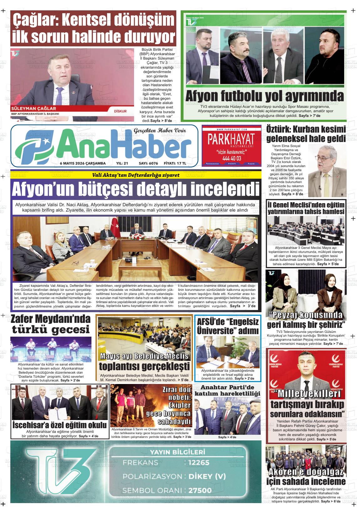 Afyonkarahisar Anahaber 06.05.2026