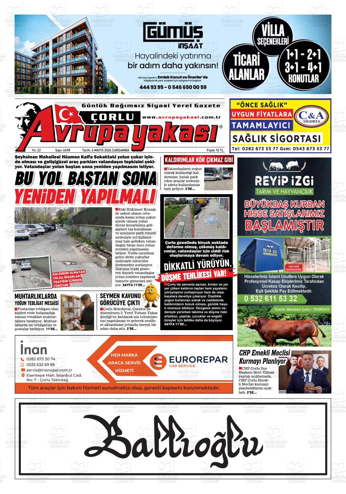 Tekirdag Avrupayakasi 06.05.2026