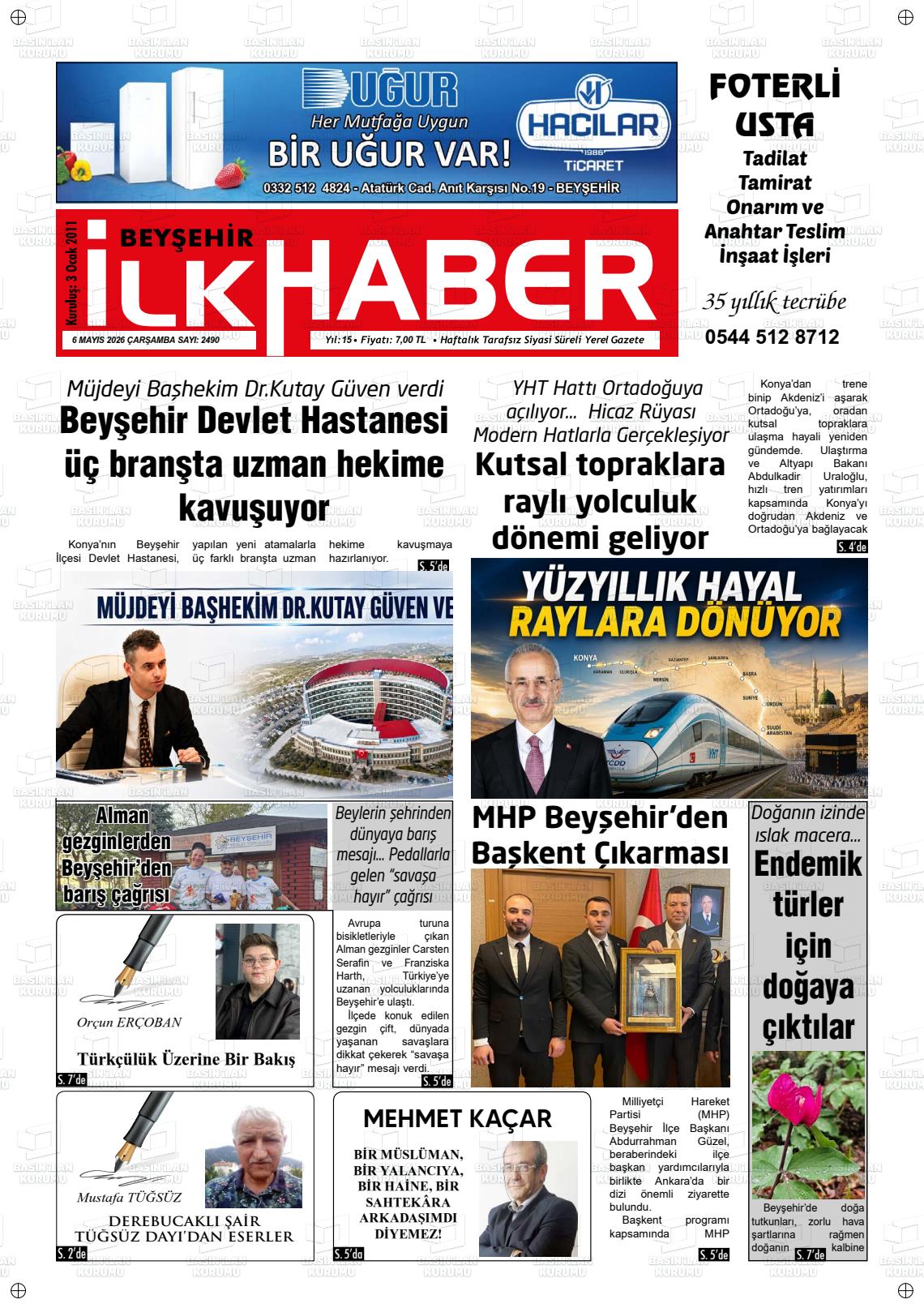 Konya Beysehirilkhaber 06.05.2026