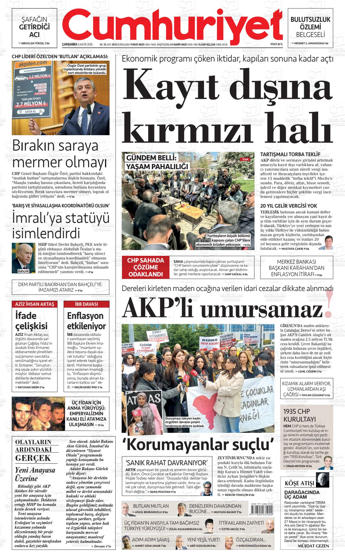 Cumhuriyet Gazetesi 06.05.2026
