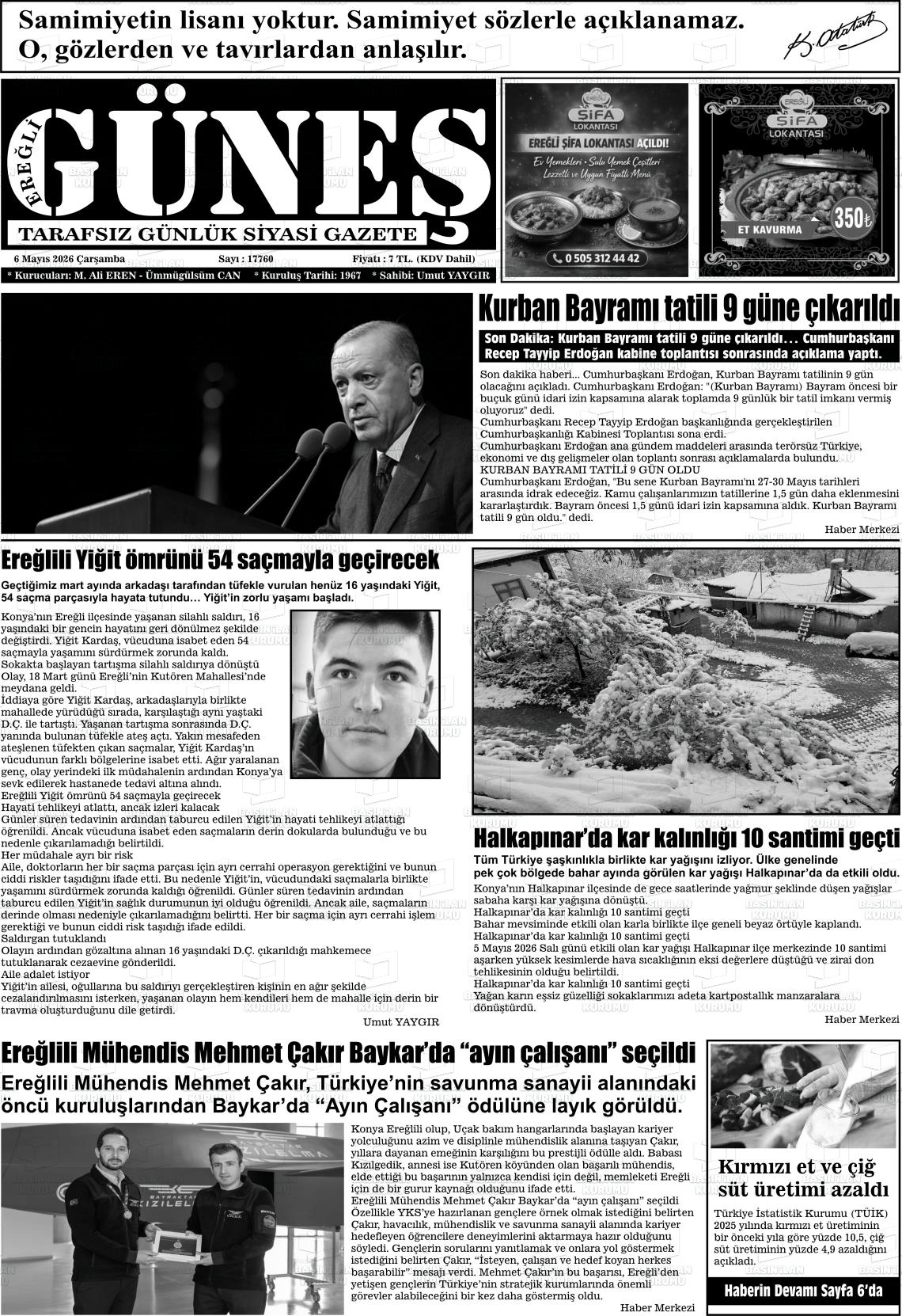 Konya Eregligunes 06.05.2026