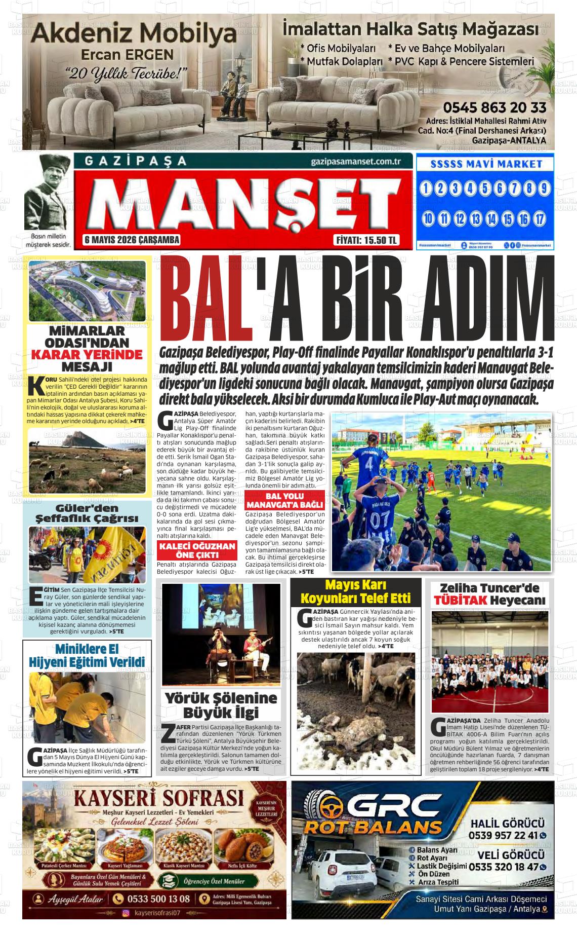 Antalya Gazipasamanset 06.05.2026