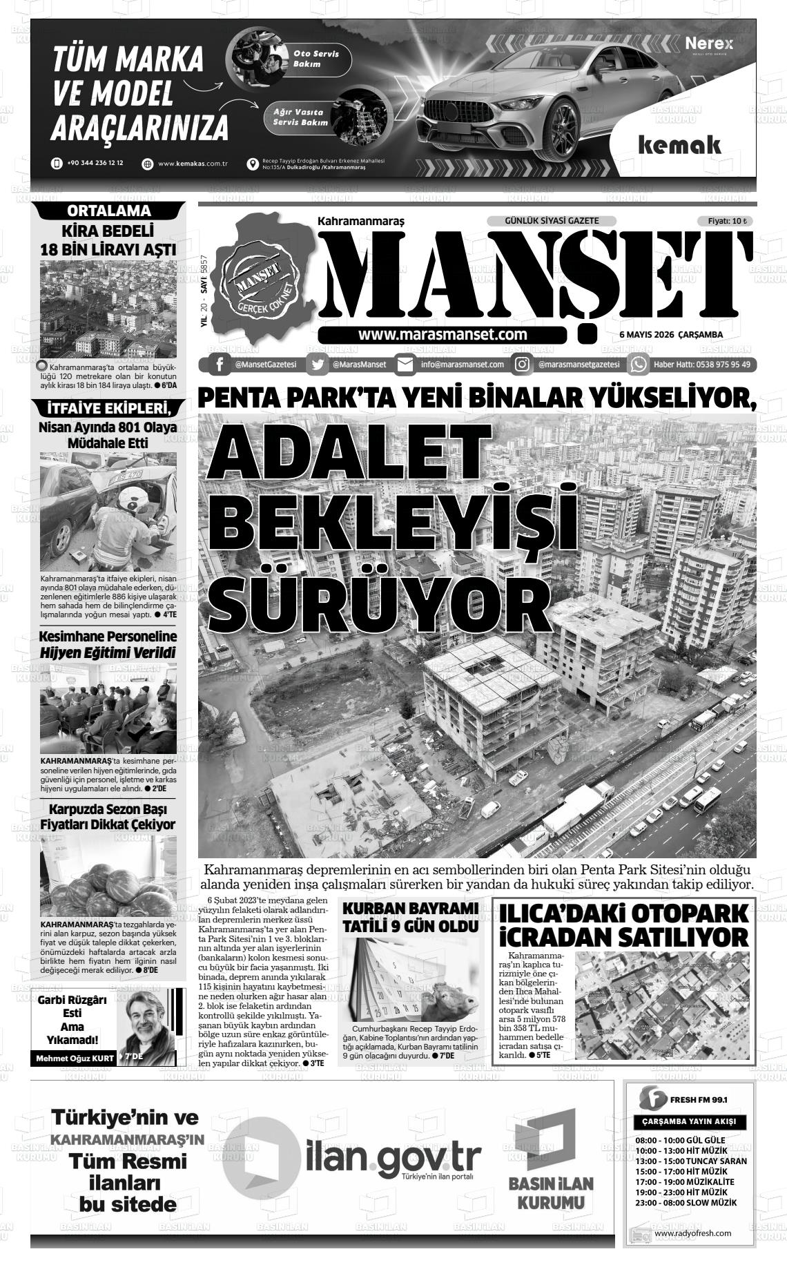 Kahramanmaras Manset 06.05.2026