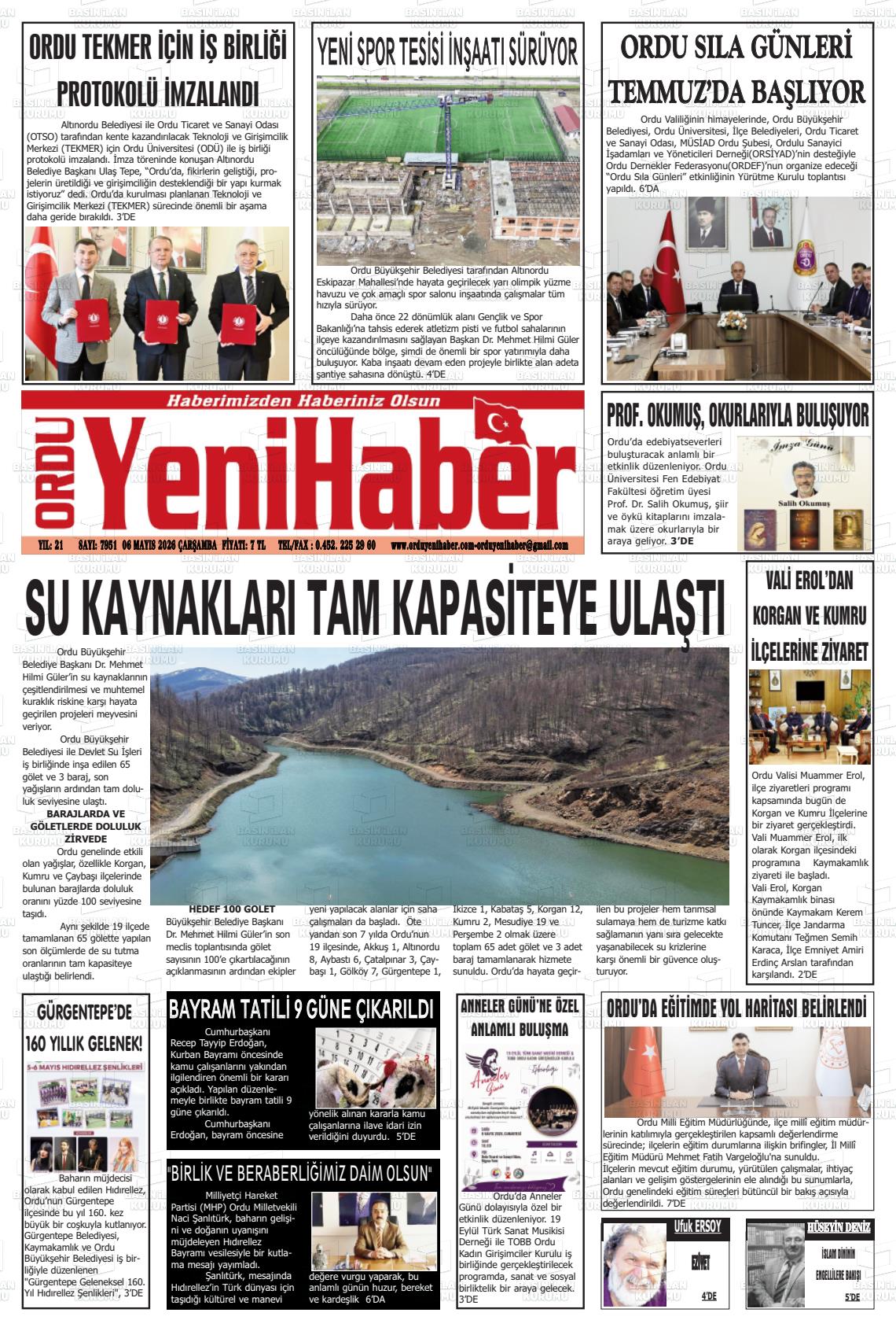 Ordu Yenihaber 06.05.2026