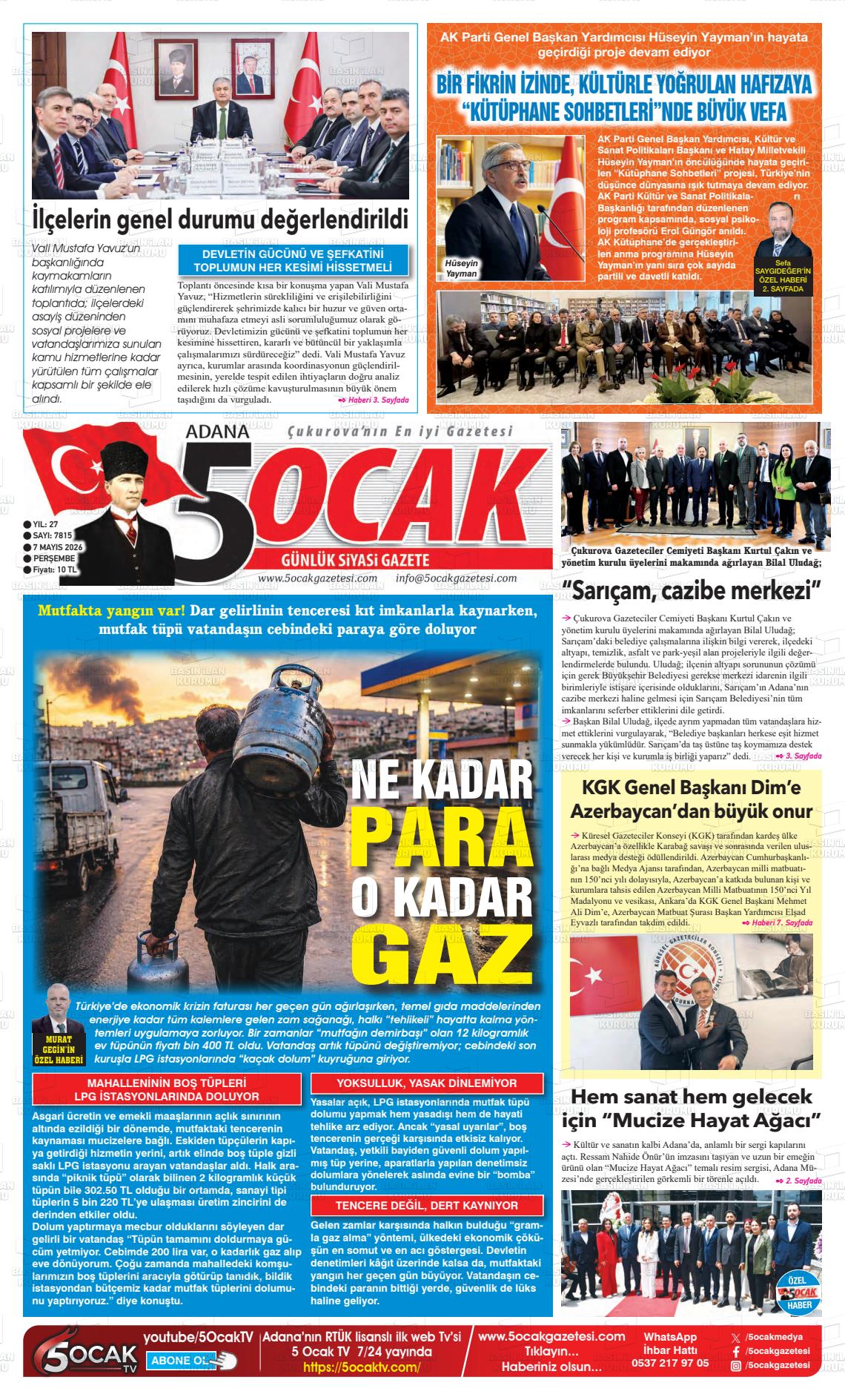 Adana 5 Ocak 07.05.2026