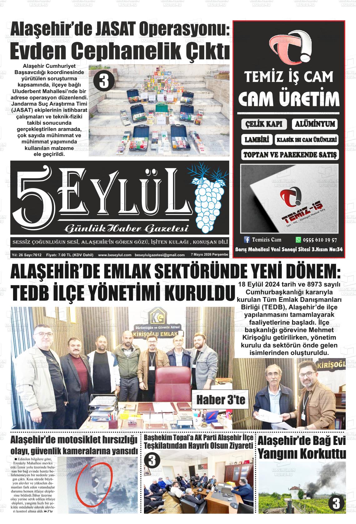 Manisa Alasehir 5 Eylul 07.05.2026