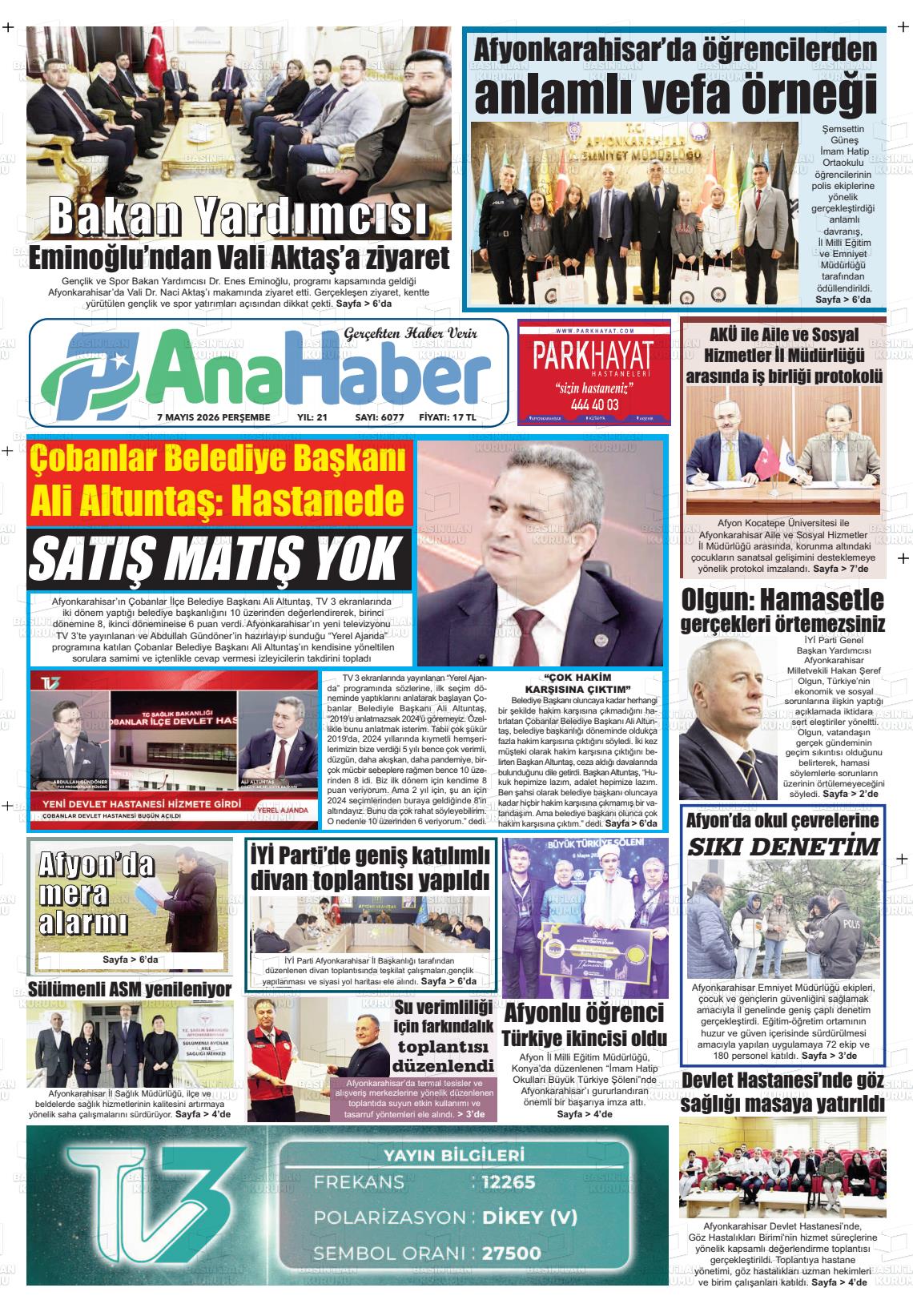 Afyonkarahisar Anahaber 07.05.2026