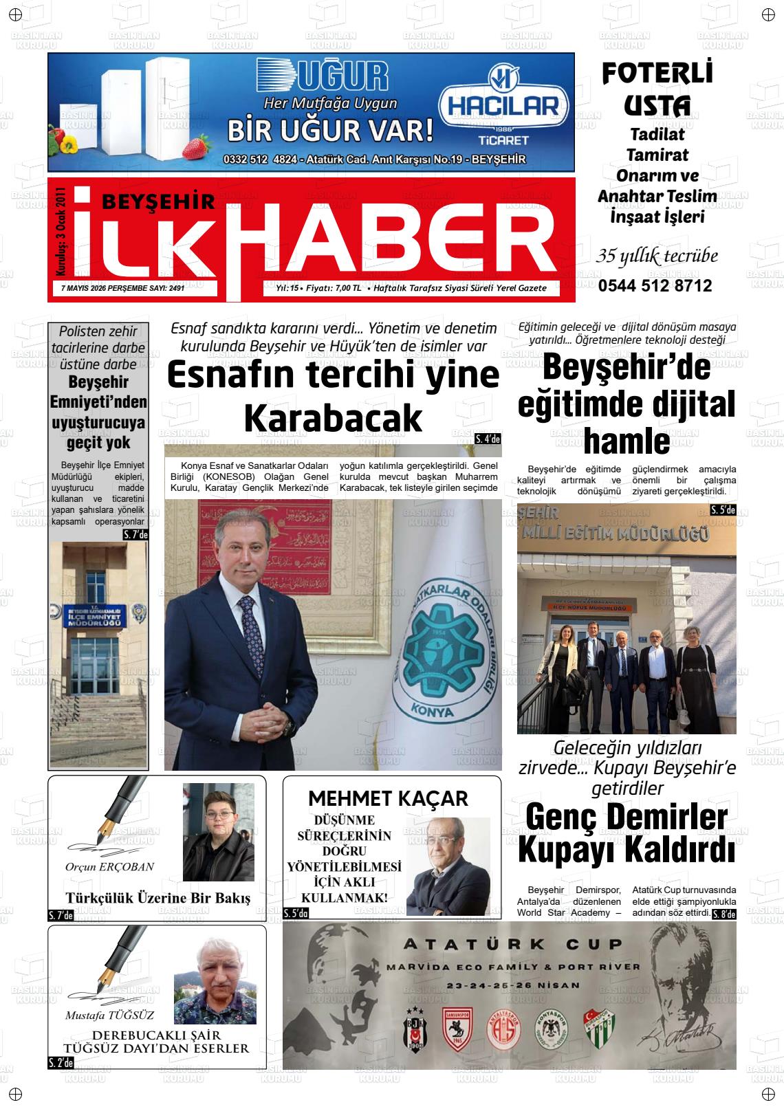 Konya Beysehirilkhaber 07.05.2026