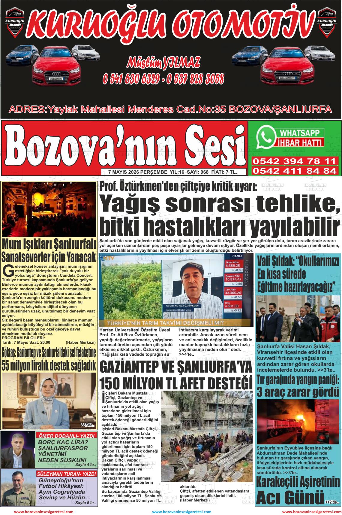 Sanliurfa Bozovaninsesi 07.05.2026