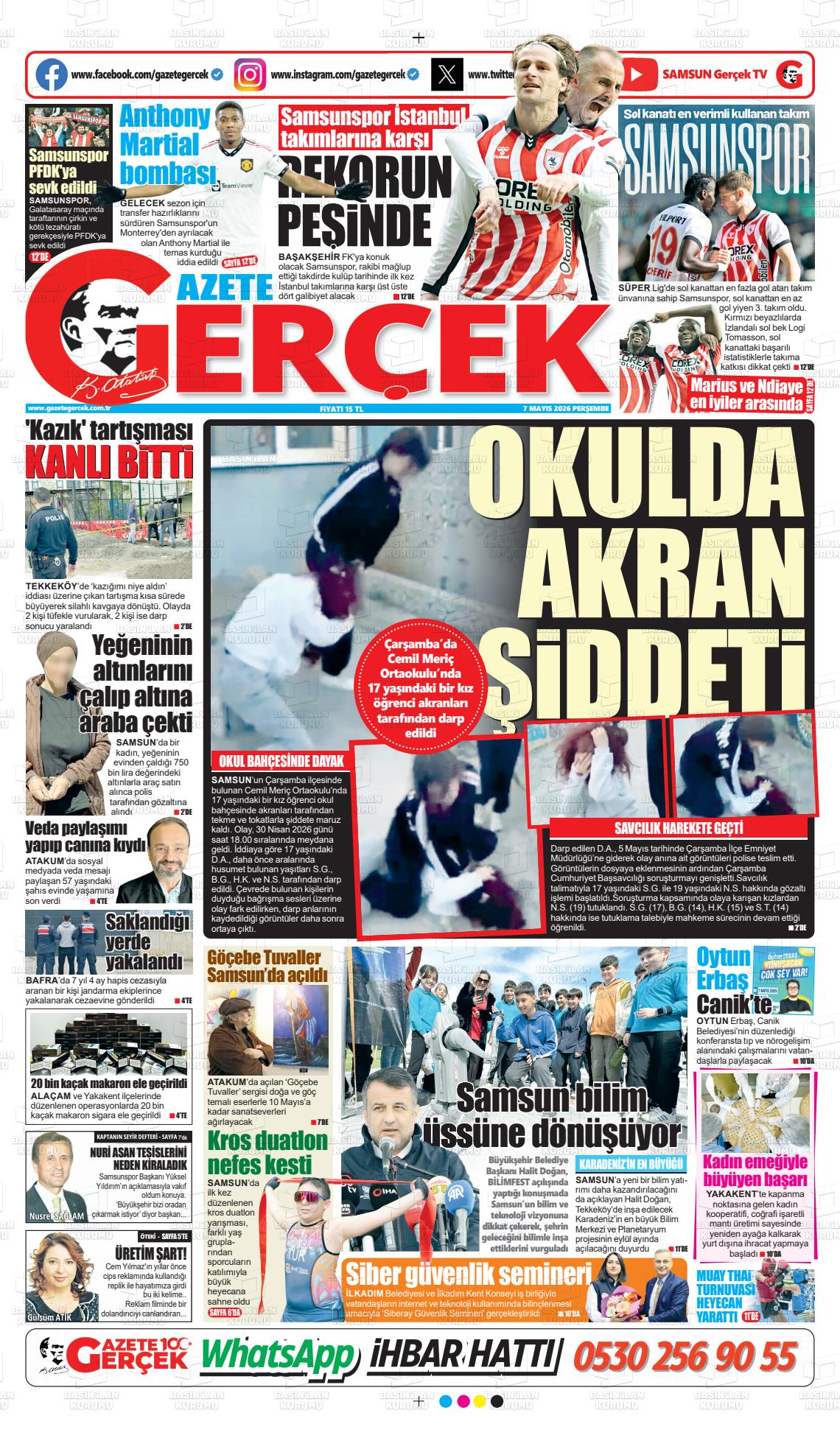 Samsun Gazetegercek 07.05.2026