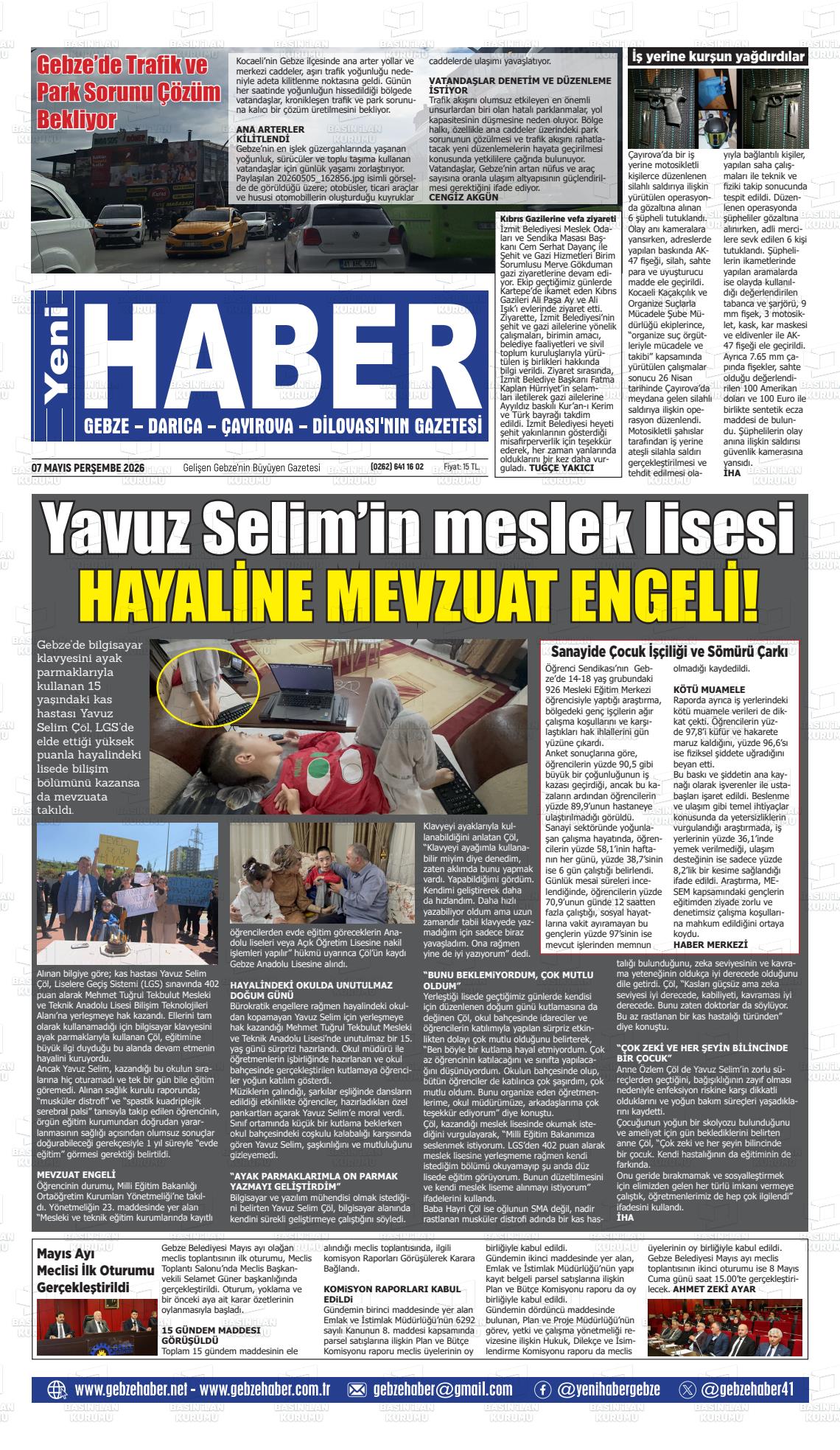Kocaeli Gebzehaber 07.05.2026