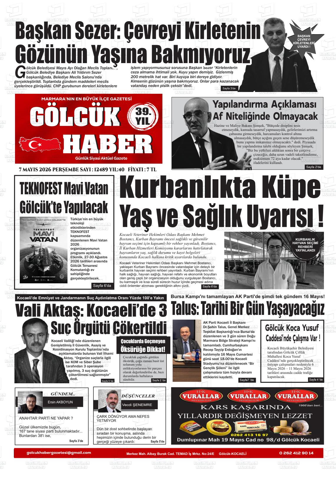 Kocaeli Golcukhaber 07.05.2026