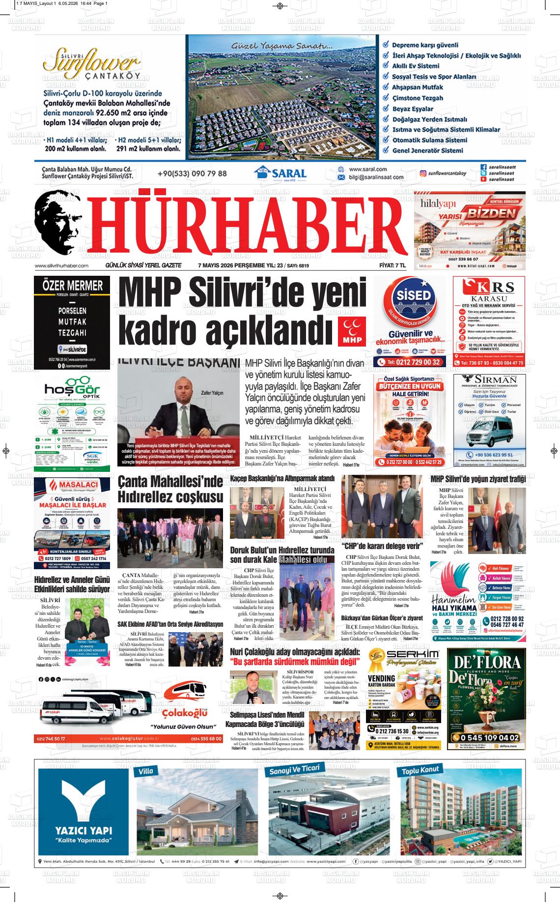 Hür Haber Gazetesi 07.05.2026