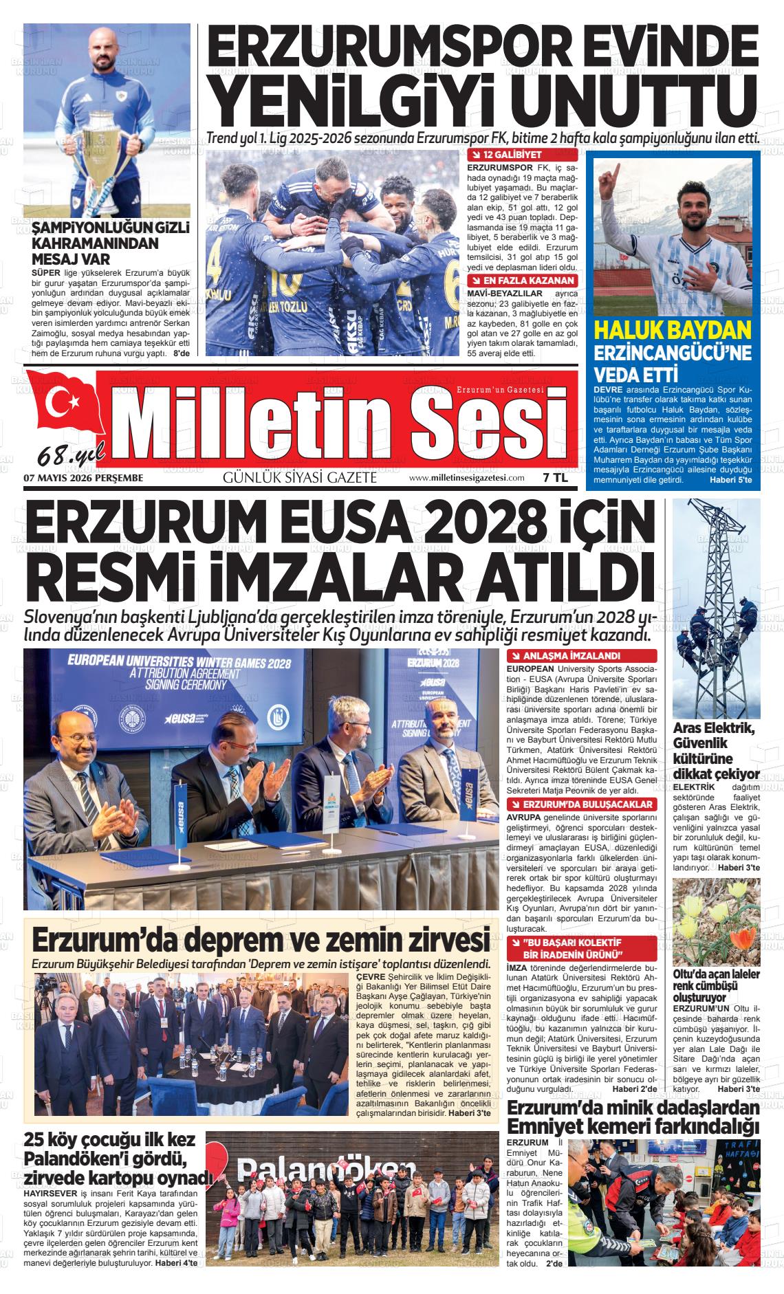 Erzurum Milletinsesi 07.05.2026