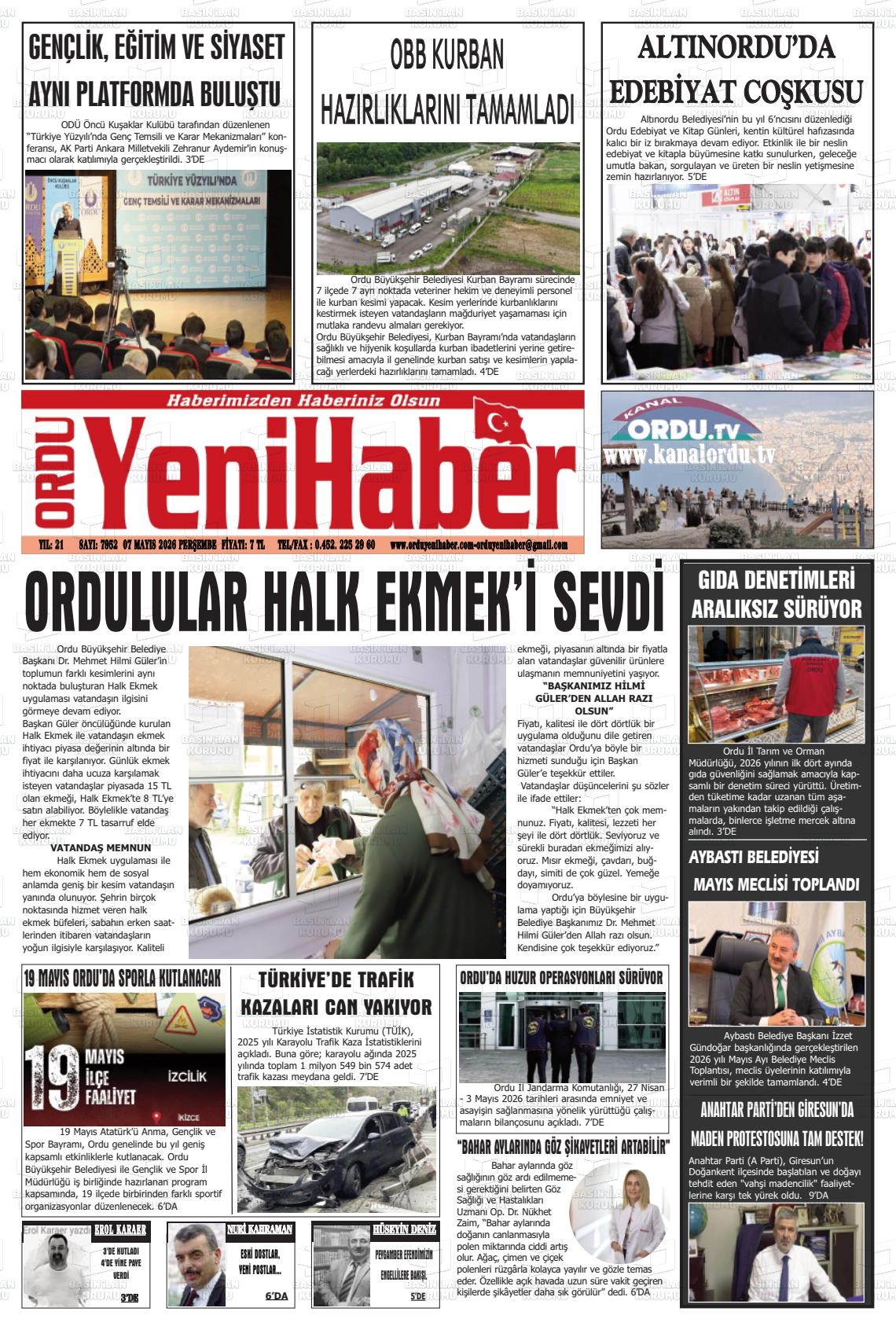Ordu Yenihaber 07.05.2026