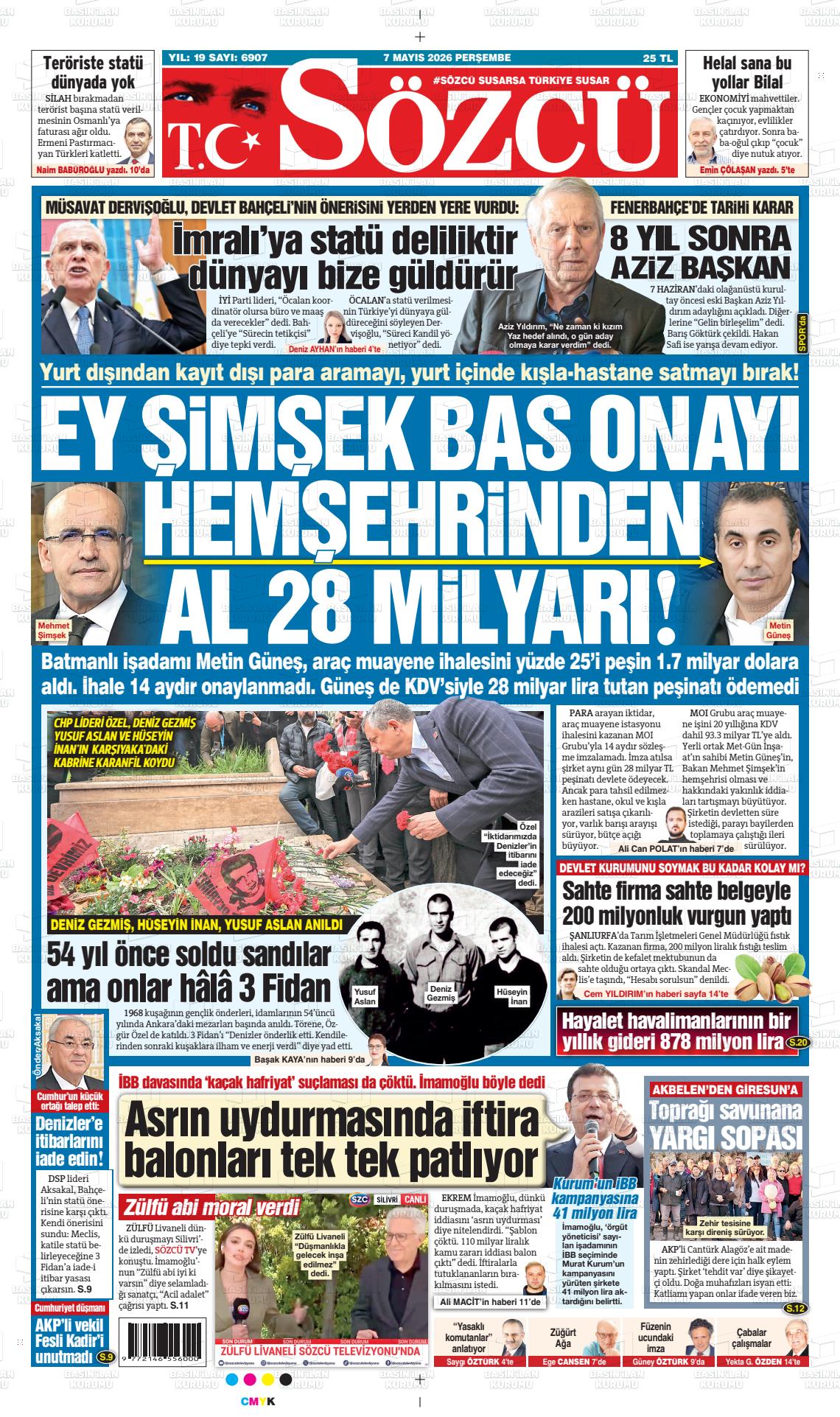 Sözcü Gazetesi 07.05.2026