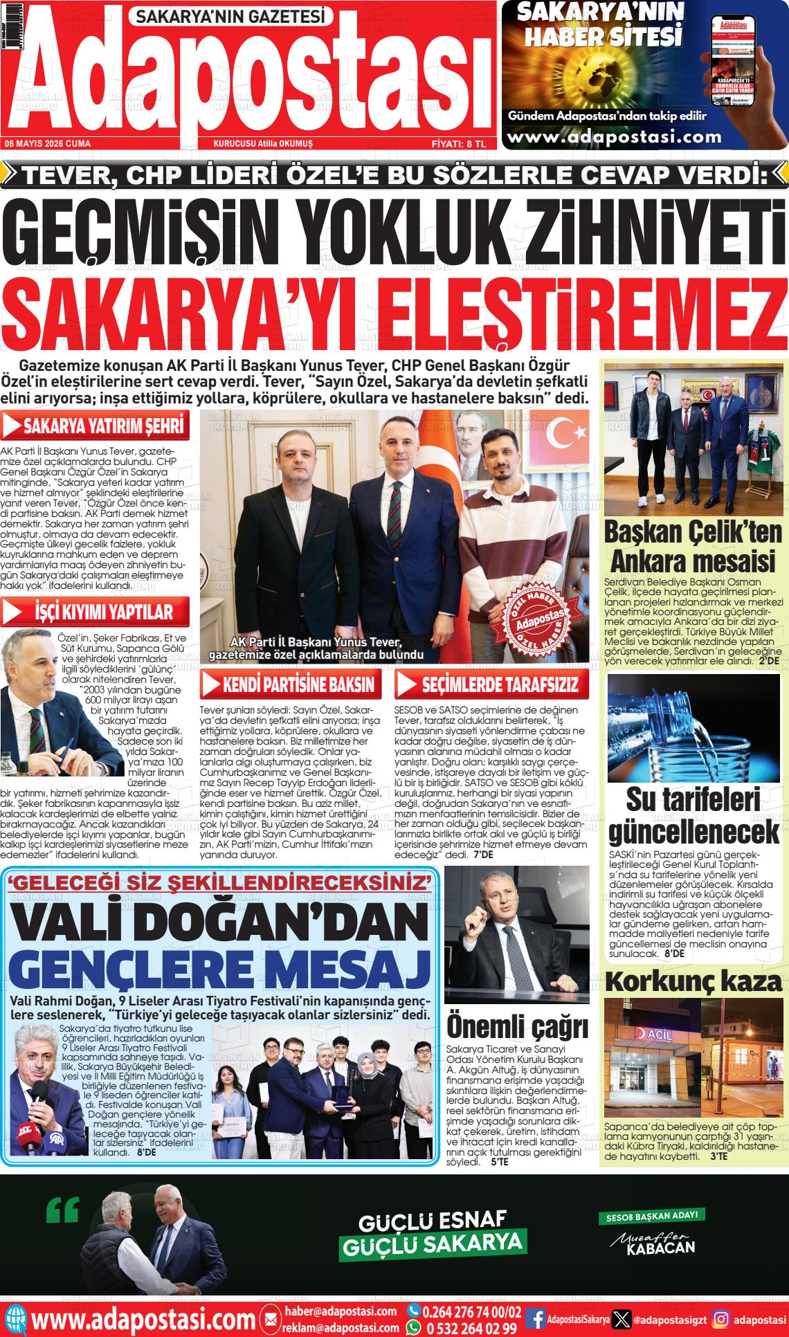 Sakarya Adapostasi 08.05.2026