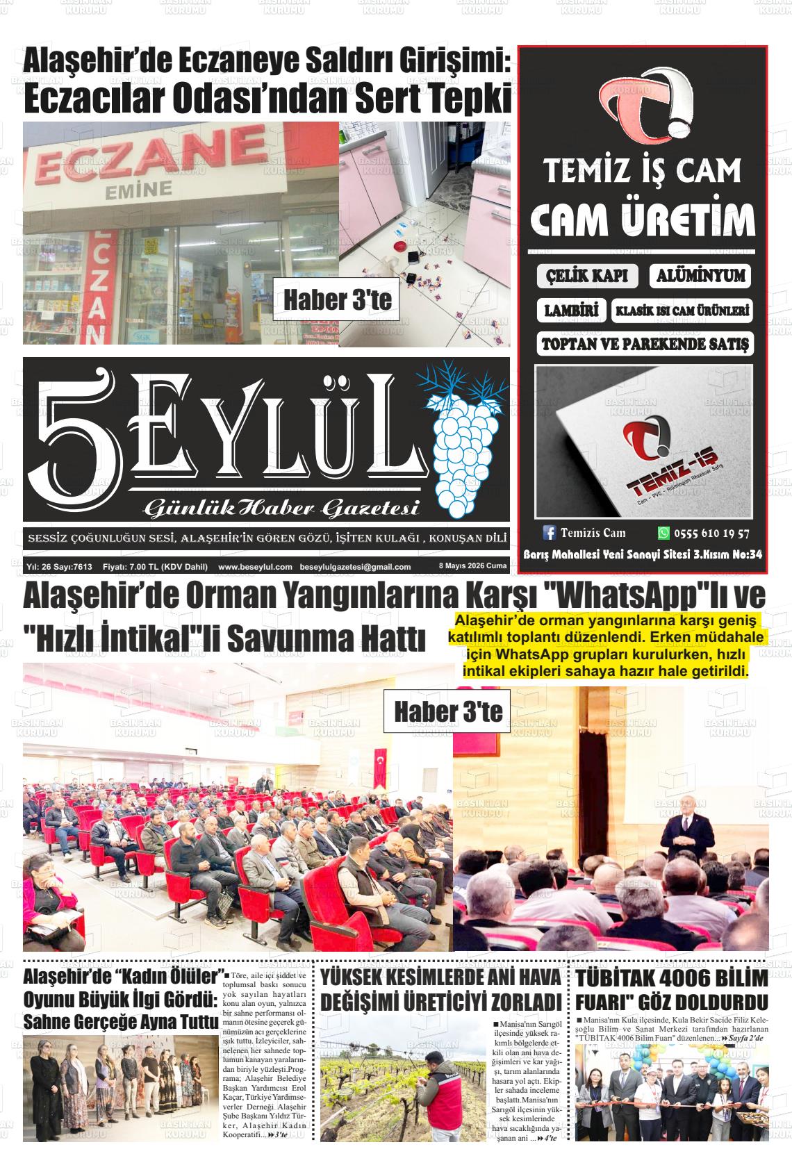 Manisa Alasehir 5 Eylul 08.05.2026