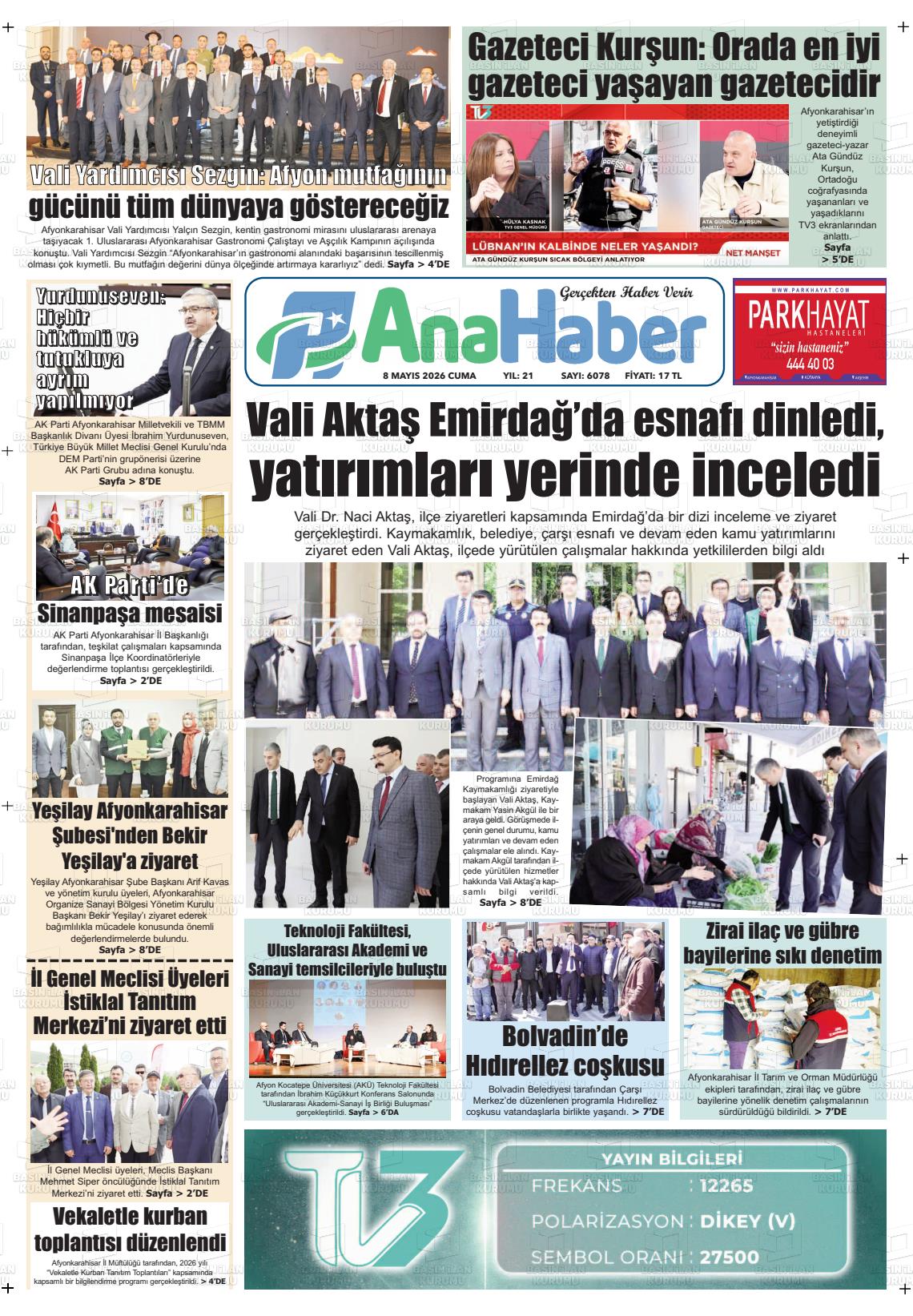 Afyonkarahisar Anahaber 08.05.2026